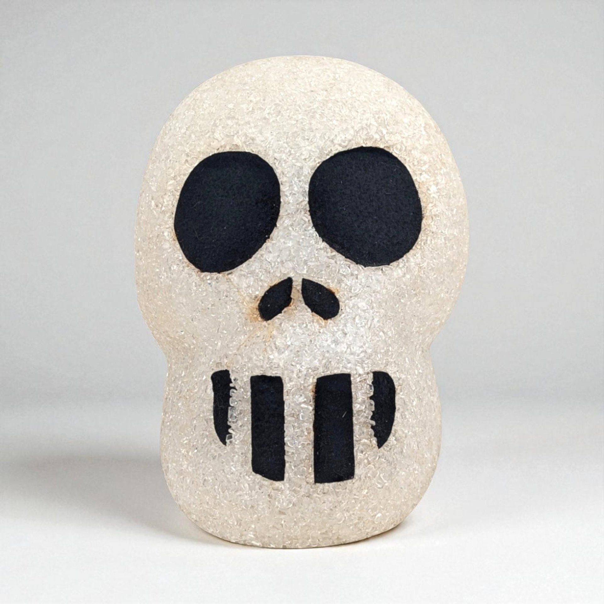 Vintage Melted Plastic Popcorn Light Up Skull