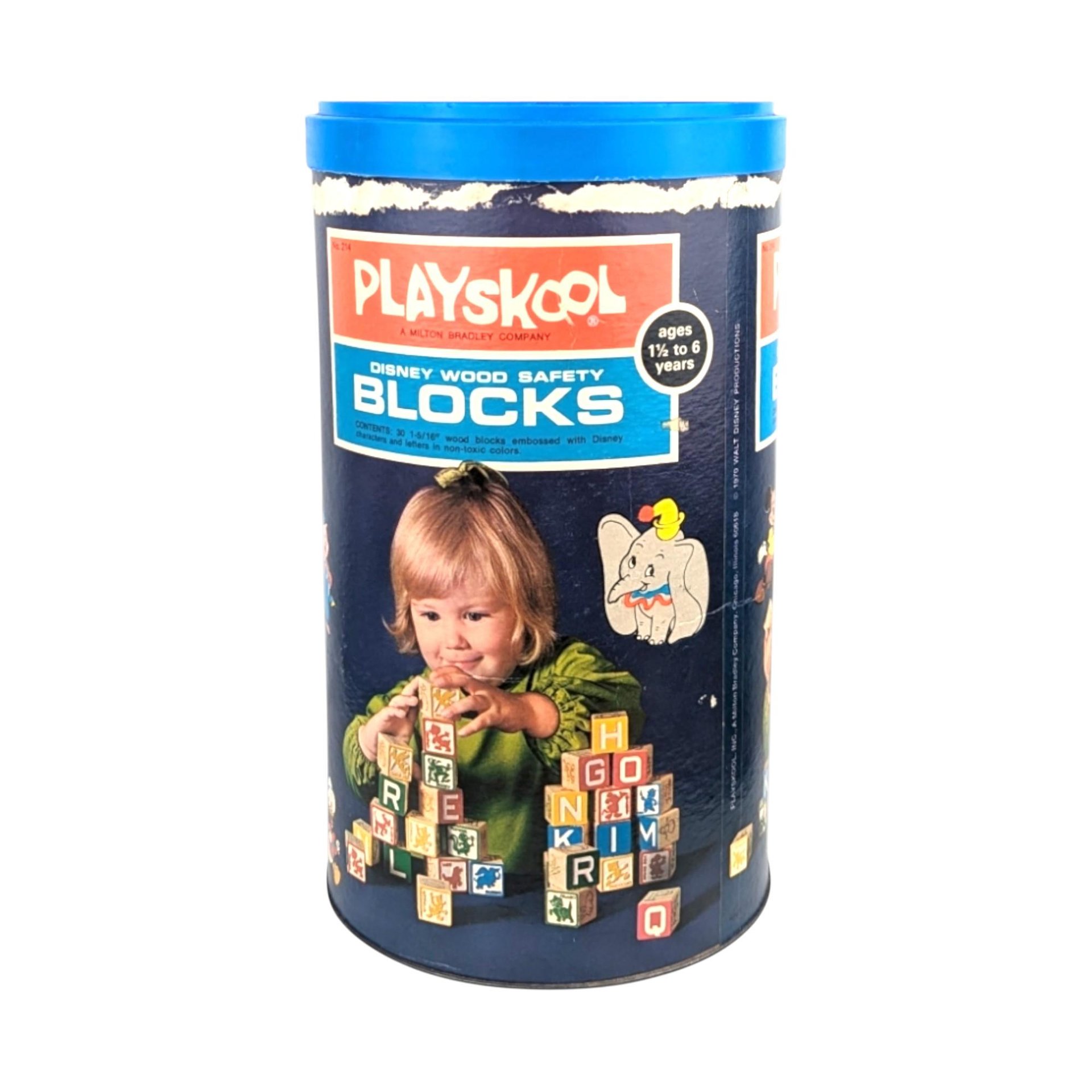 1970 Playskool Walt Disney Wood Safety Blocks