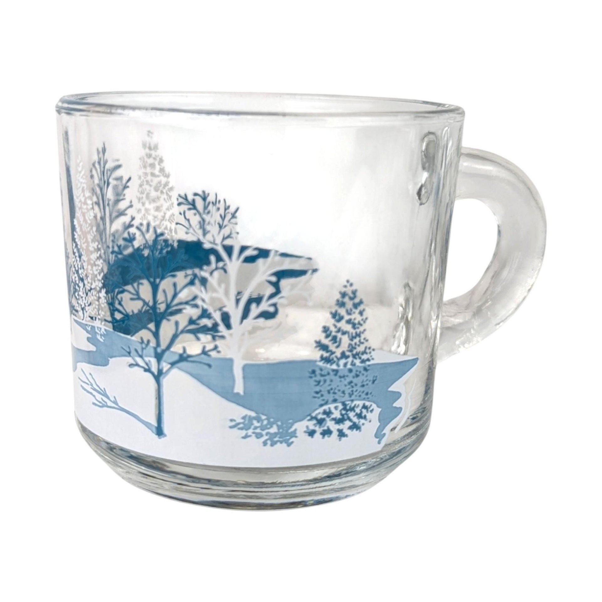 Set of 4 Anchor Hocking Winter Scene Mugs