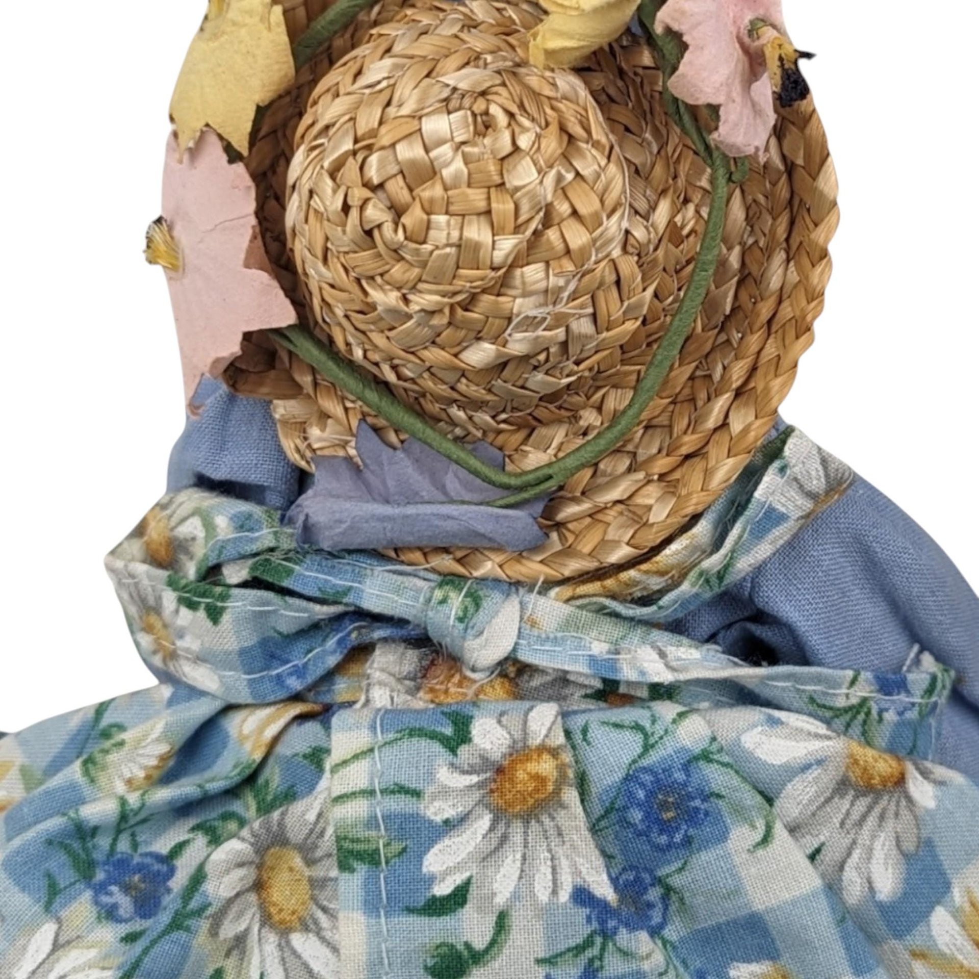 Vintage Ceramic and Cloth Mother Rabbit with Babies