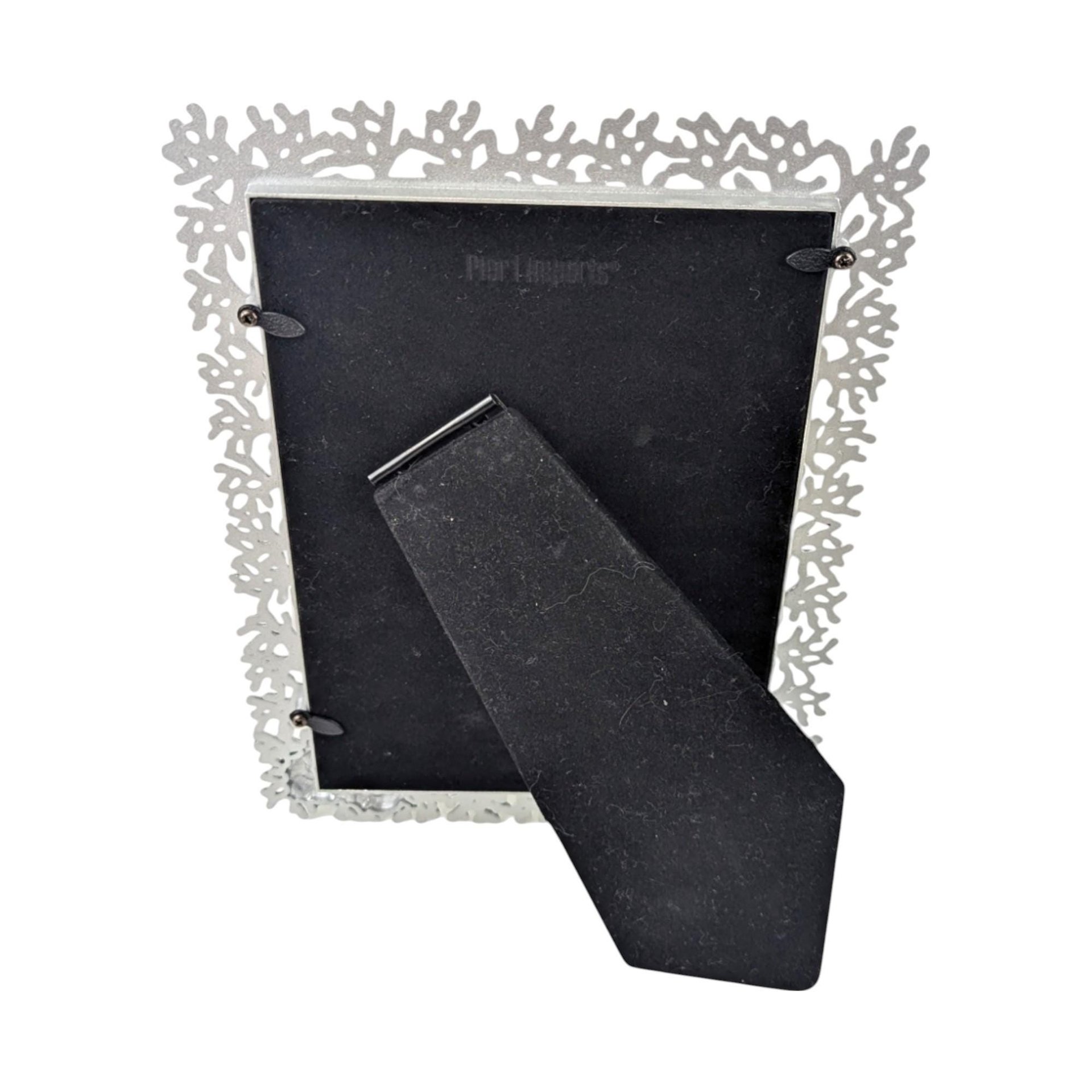 Vintage Pier 1 Imports Pewter Enamel Shell Mirror