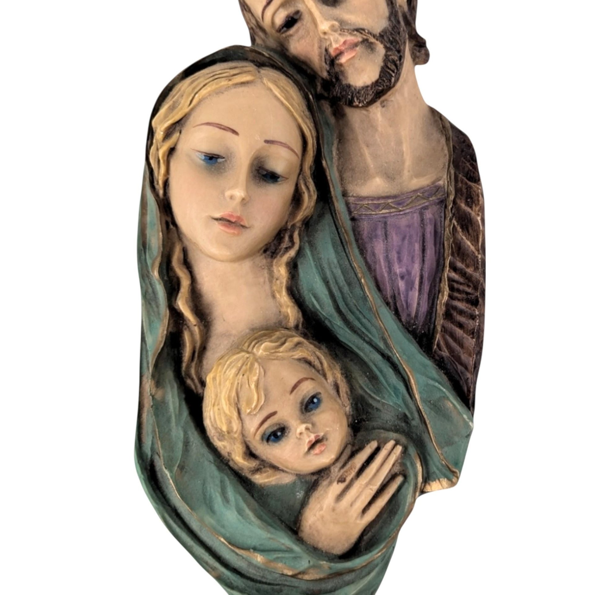 Vintage Roman Holy Family Resin Wall Hanging