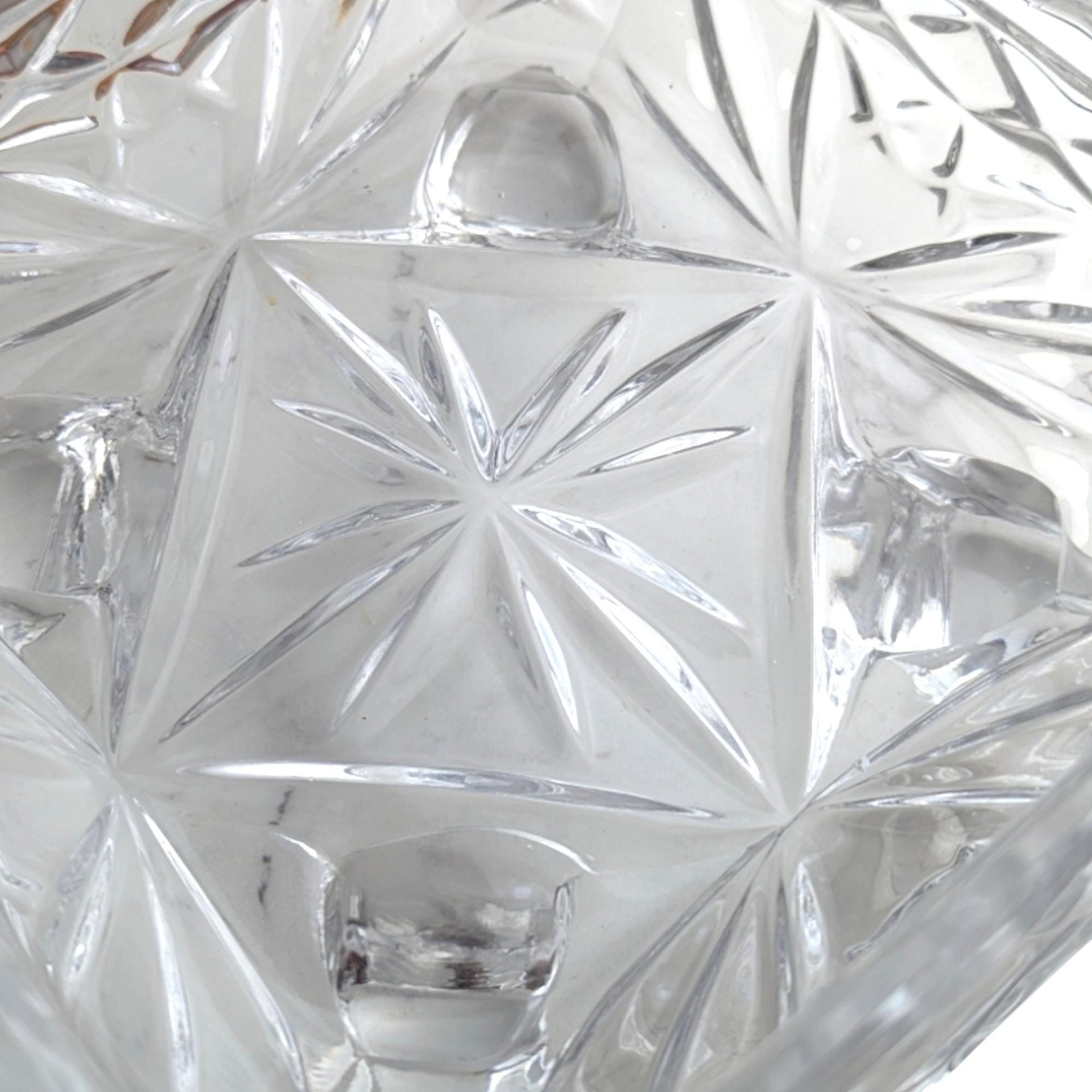 Vintage Crystal Cut Glass Pedestal Candy Dish