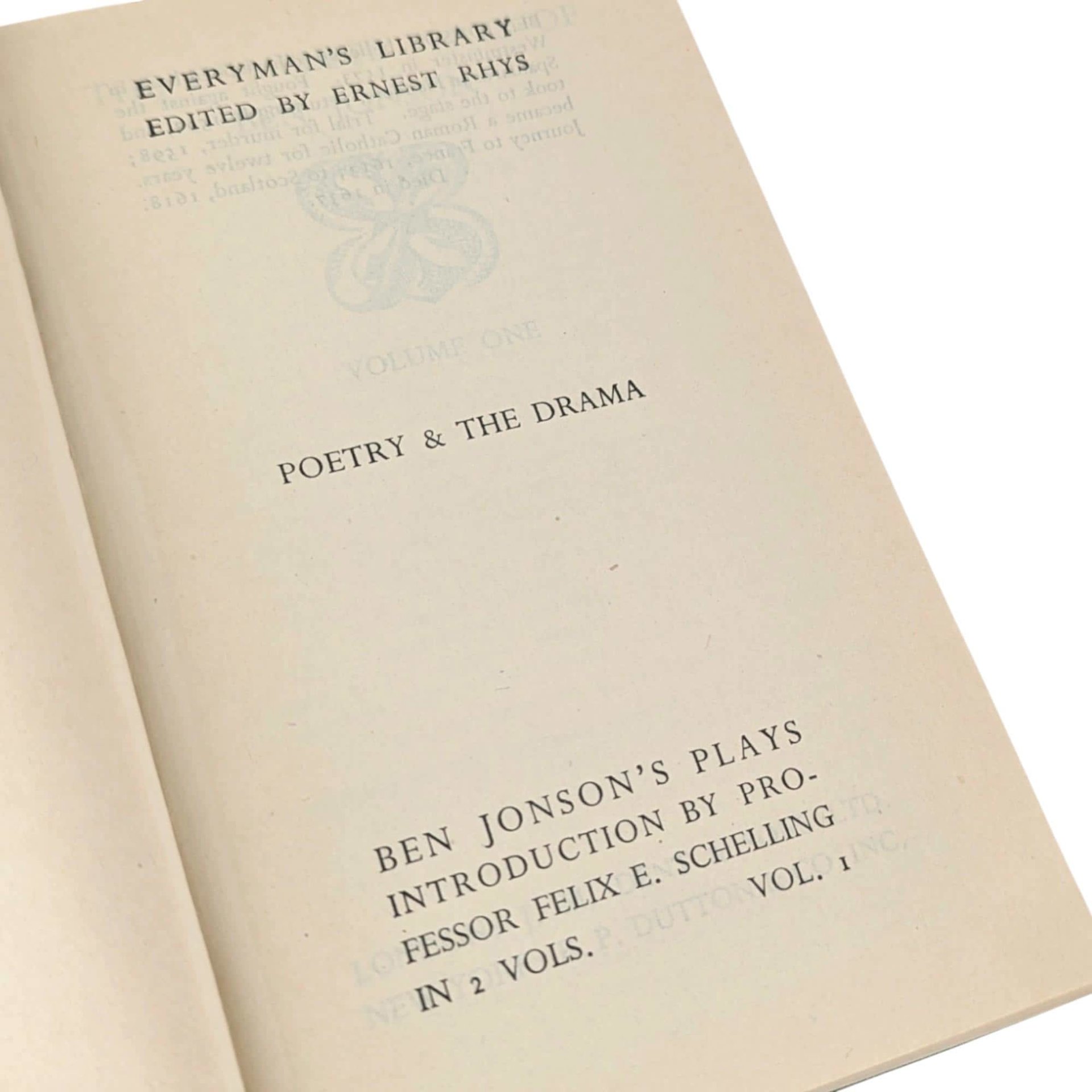 1946 Everyman's Library The Complete Plays of Ben Jonson Volume One