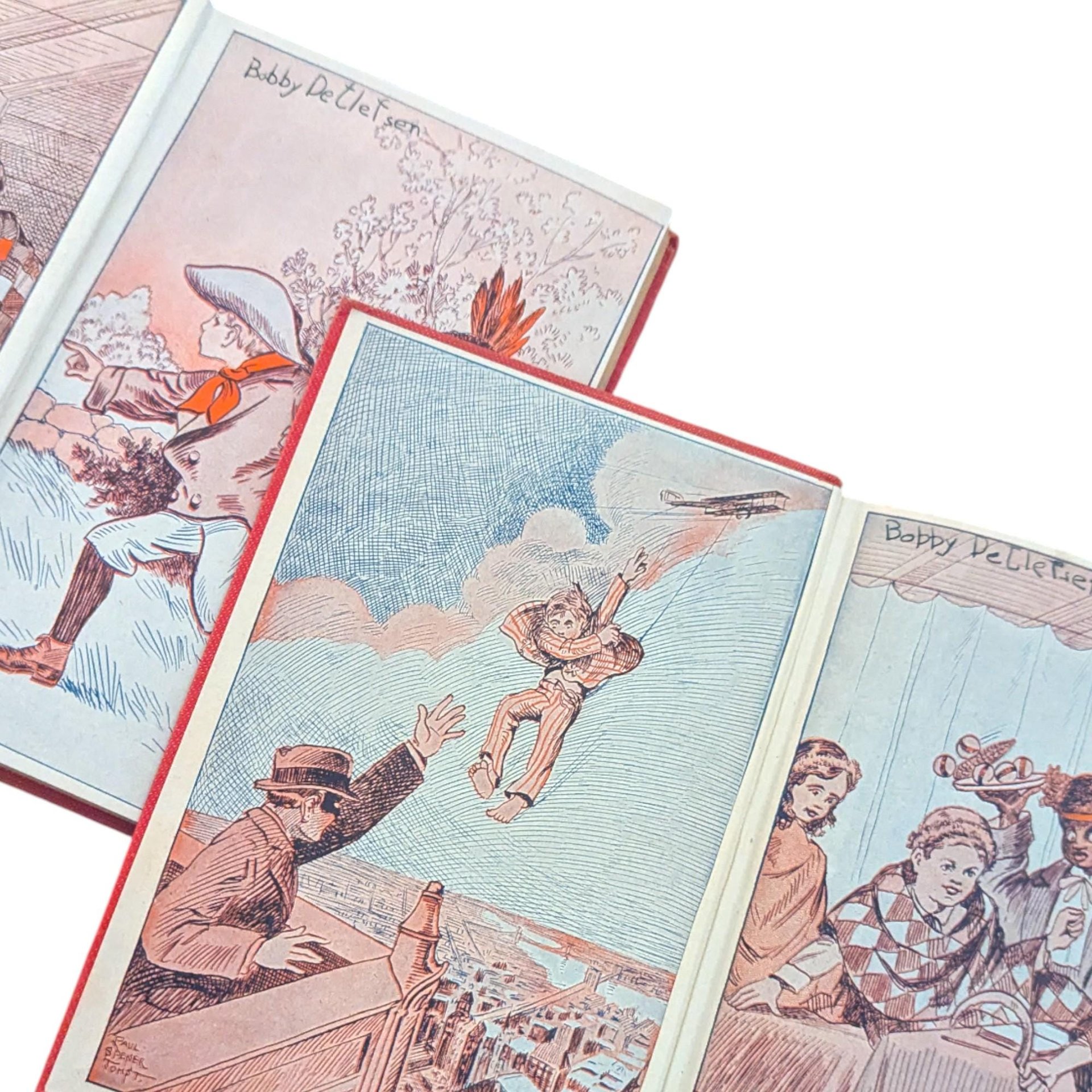 1918 Antique Children's Book Set: The Little Washingtons by Lillian Elizabeth Roy