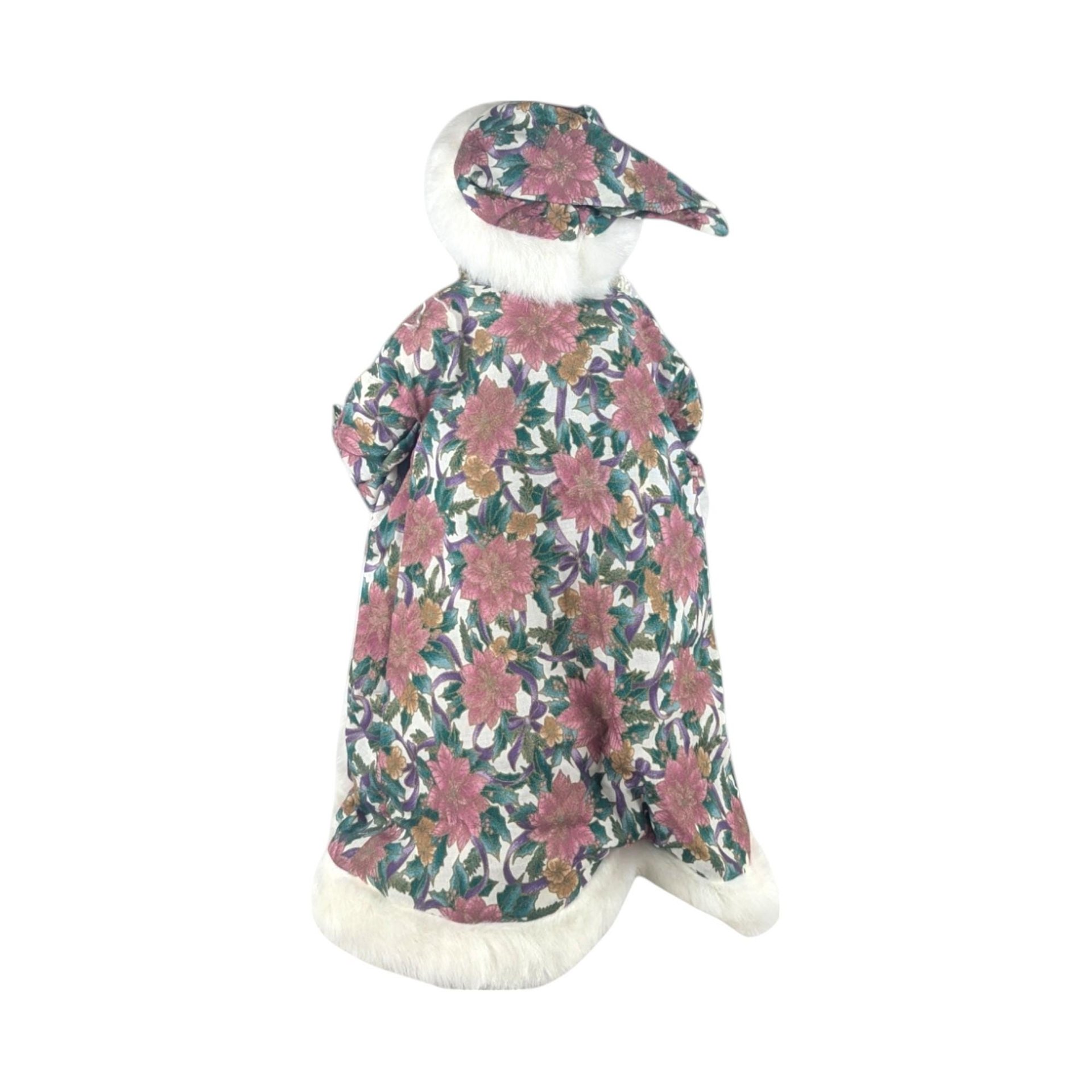 Vintage Victorian Pink Floral Santa Tree Topper