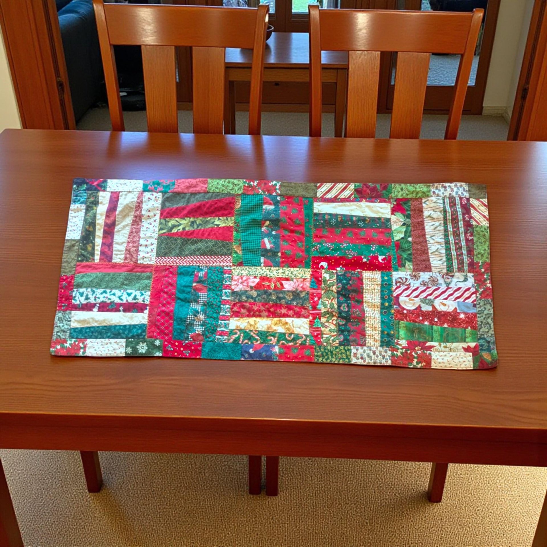 Vintage Handmade Christmas Table Runner