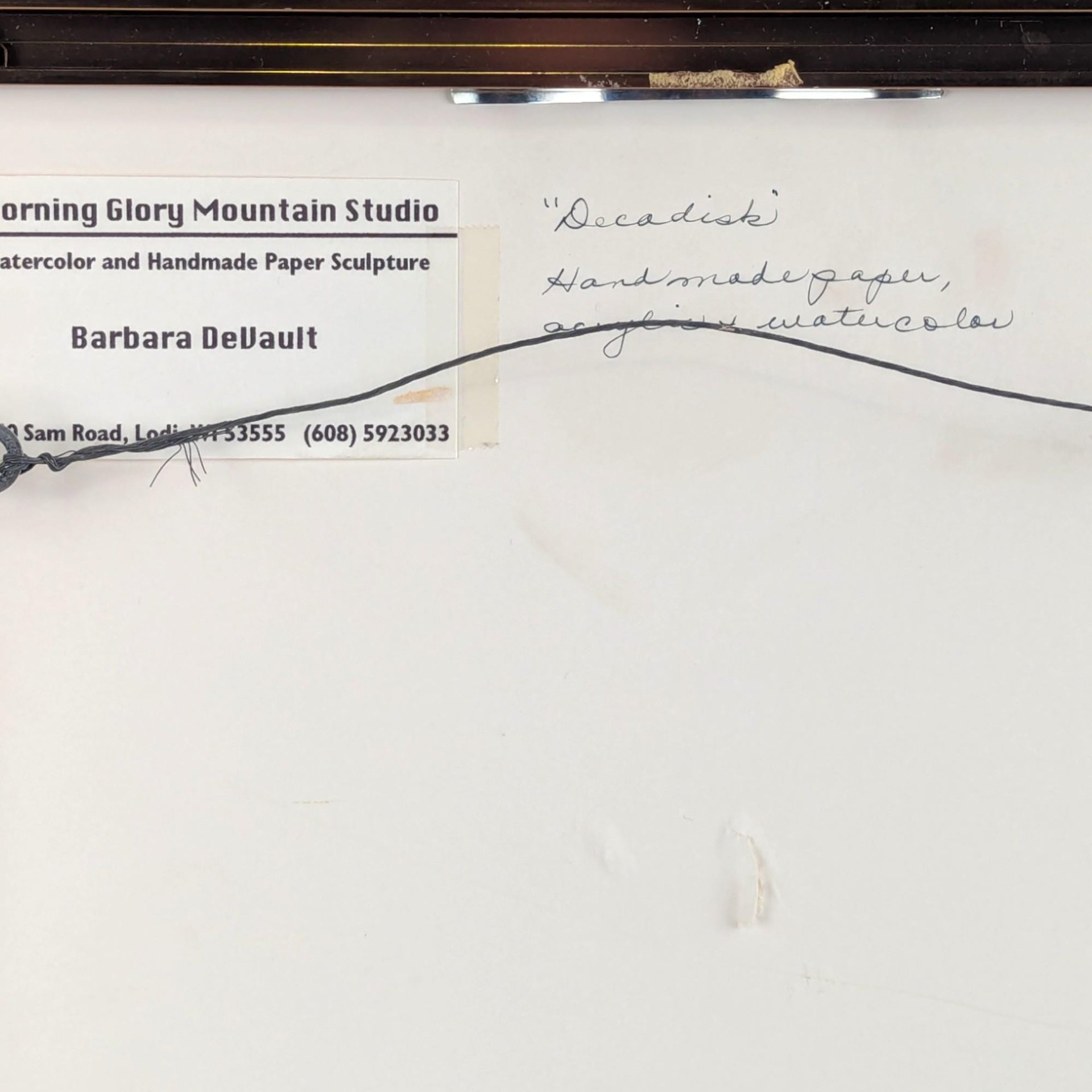 1997 Barbara DeVault Mixed Media Art: 'Decadisk' Framed Original