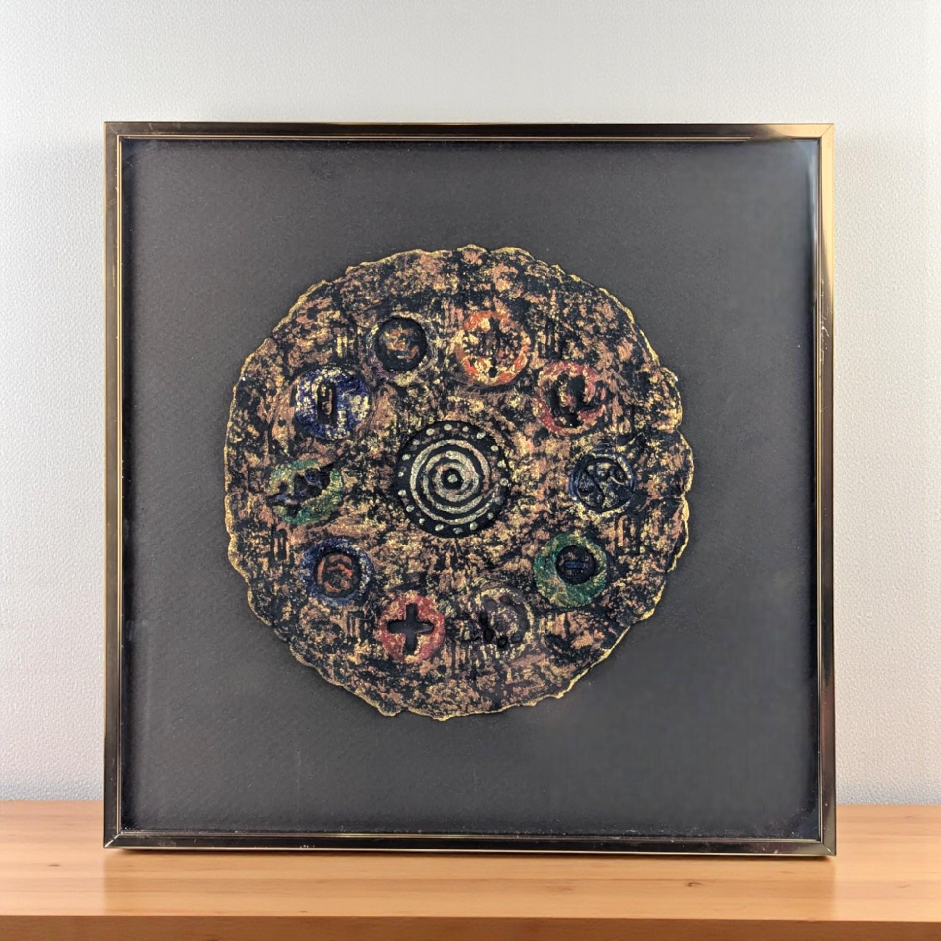 1997 Barbara DeVault Mixed Media Art: 'Decadisk' Framed Original