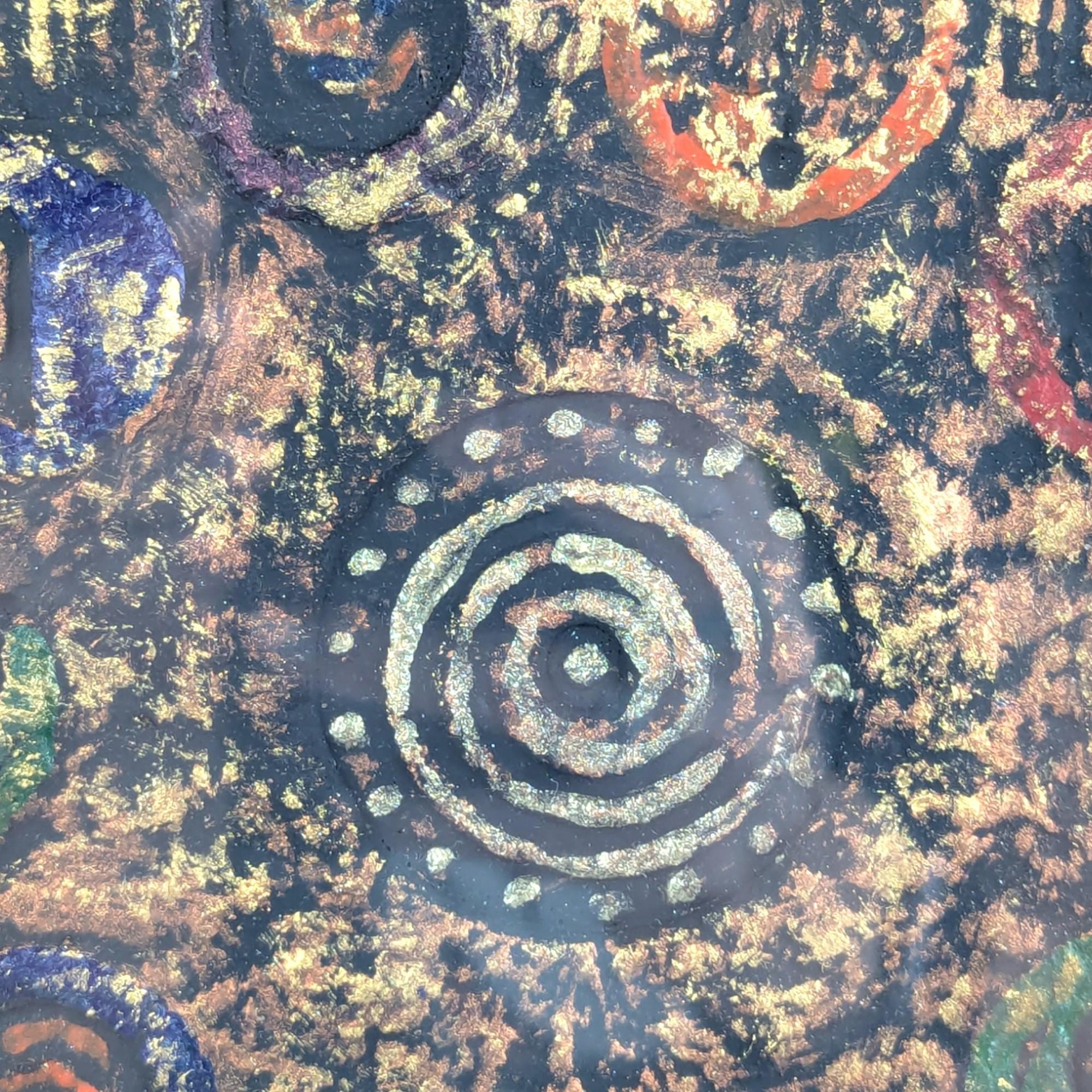 1997 Barbara DeVault Mixed Media Art: 'Decadisk' Framed Original