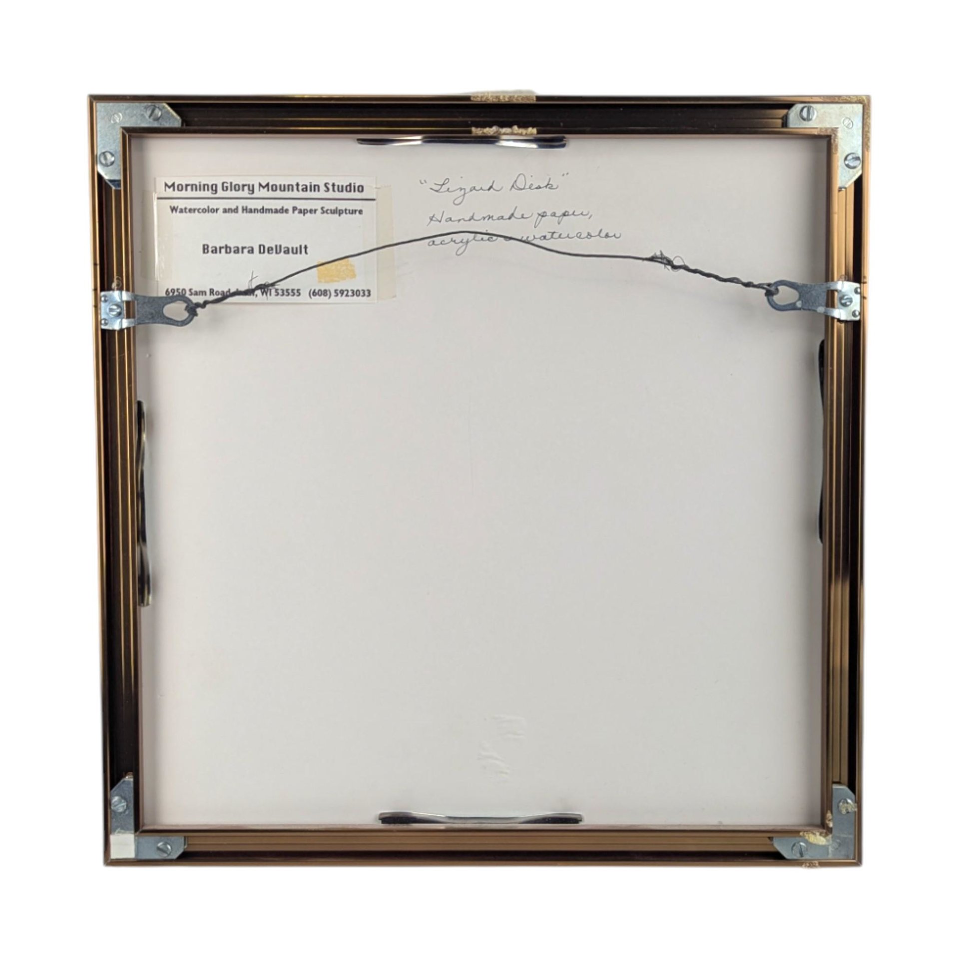 1997 Barbara DeVault Mixed Media Art: 'Lingard Disk' Framed Original