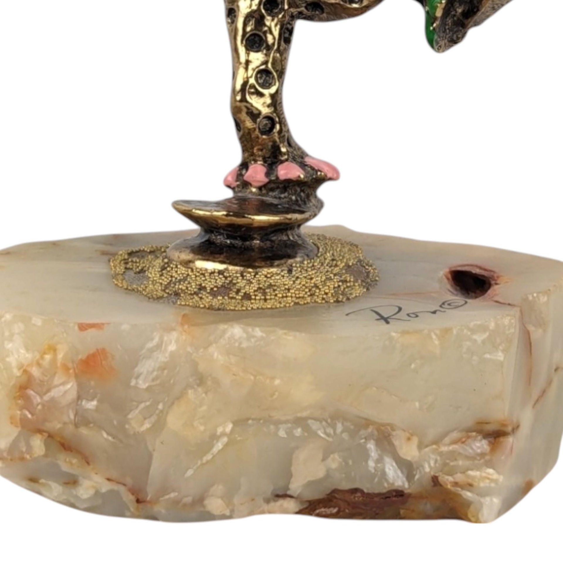 Vintage Ron Lee Dancing Pinky Clown: 24K Gold Plate & Marble