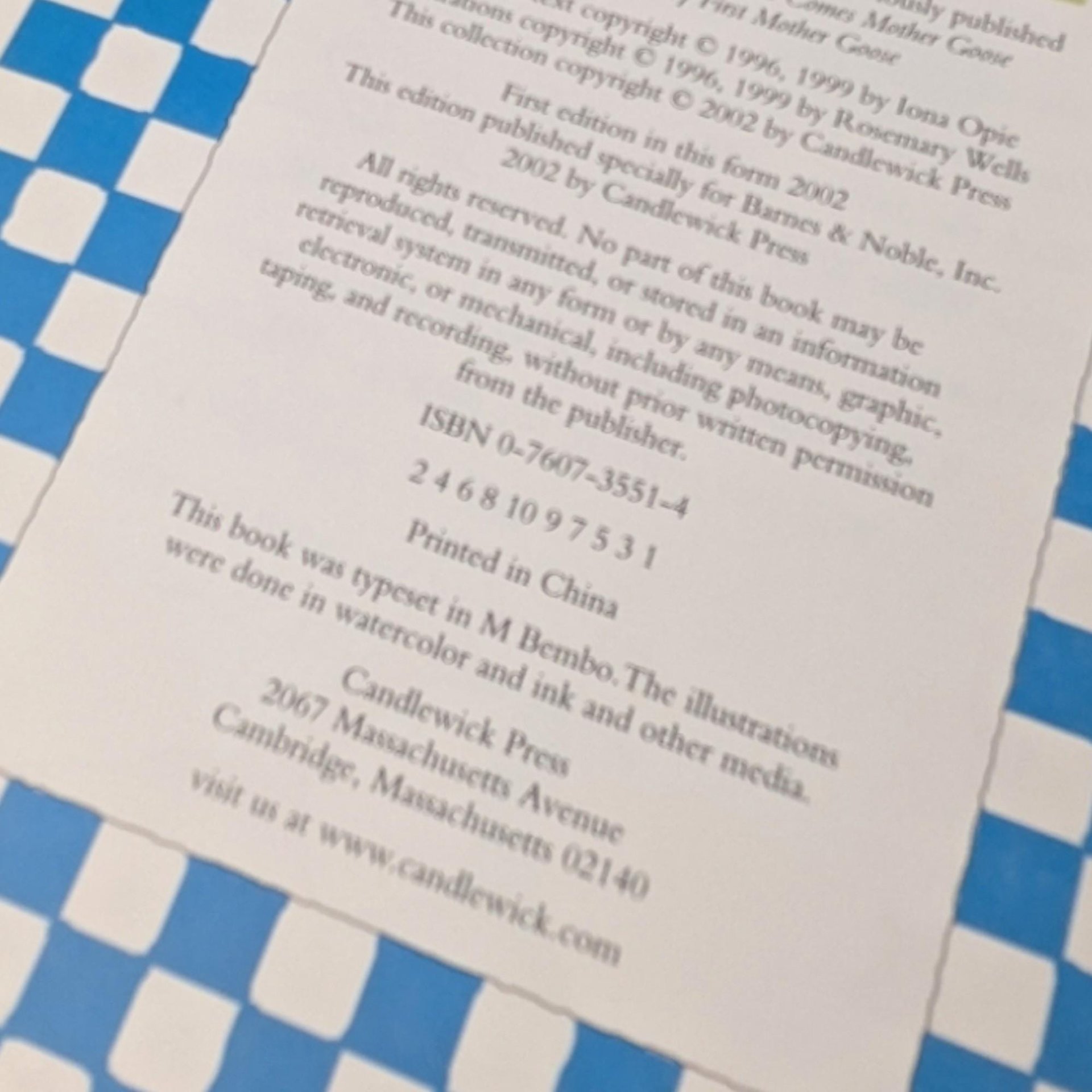 2002 The Very Best of Mother Goose Hardcover Book