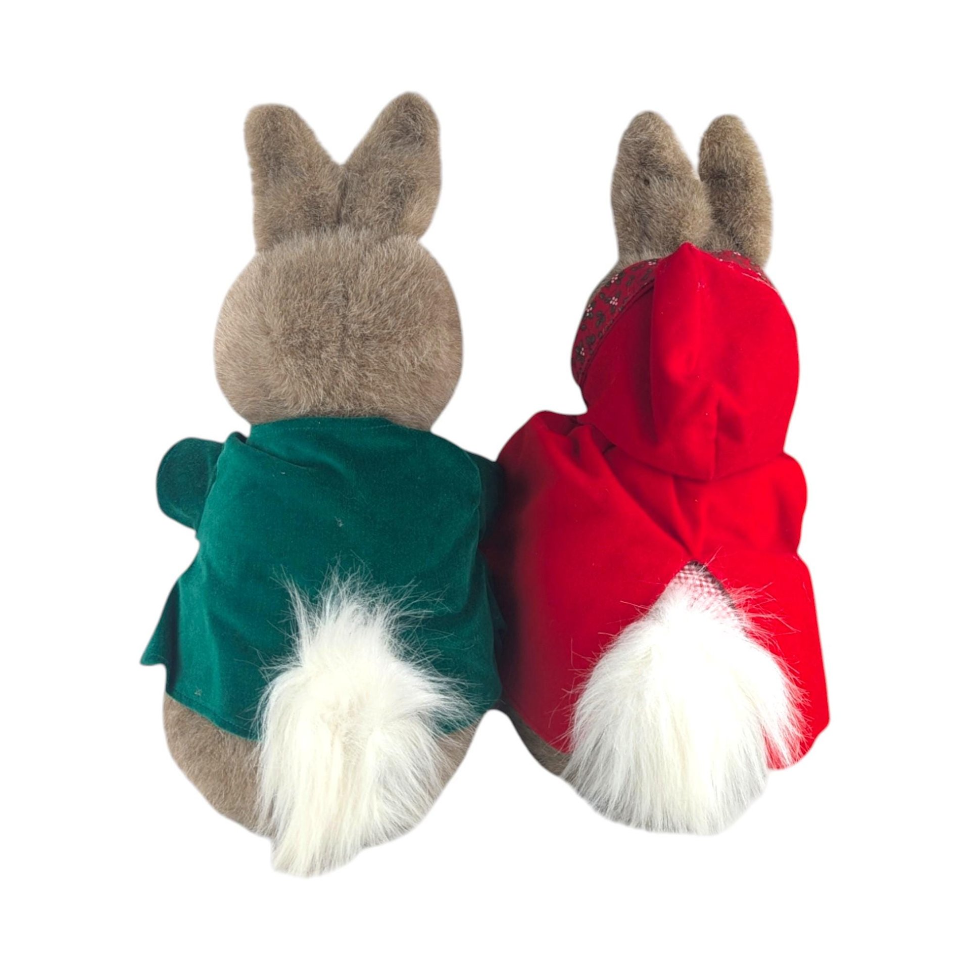 1980s Eden Toys Peter Rabbit and Mrs. Rabbit Plush Pair