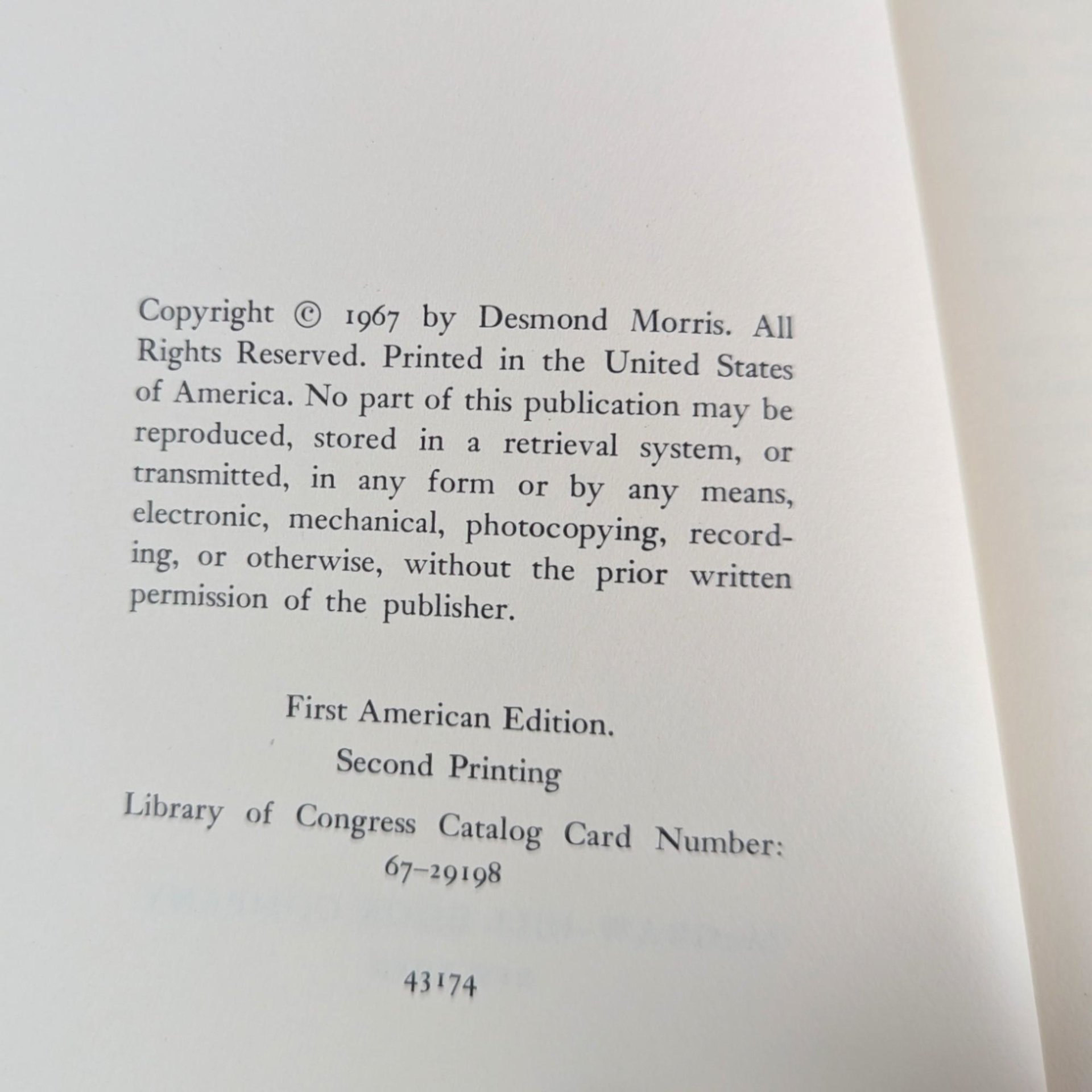 1967 The Naked Ape Hardcover: Desmond Morris Anthropology