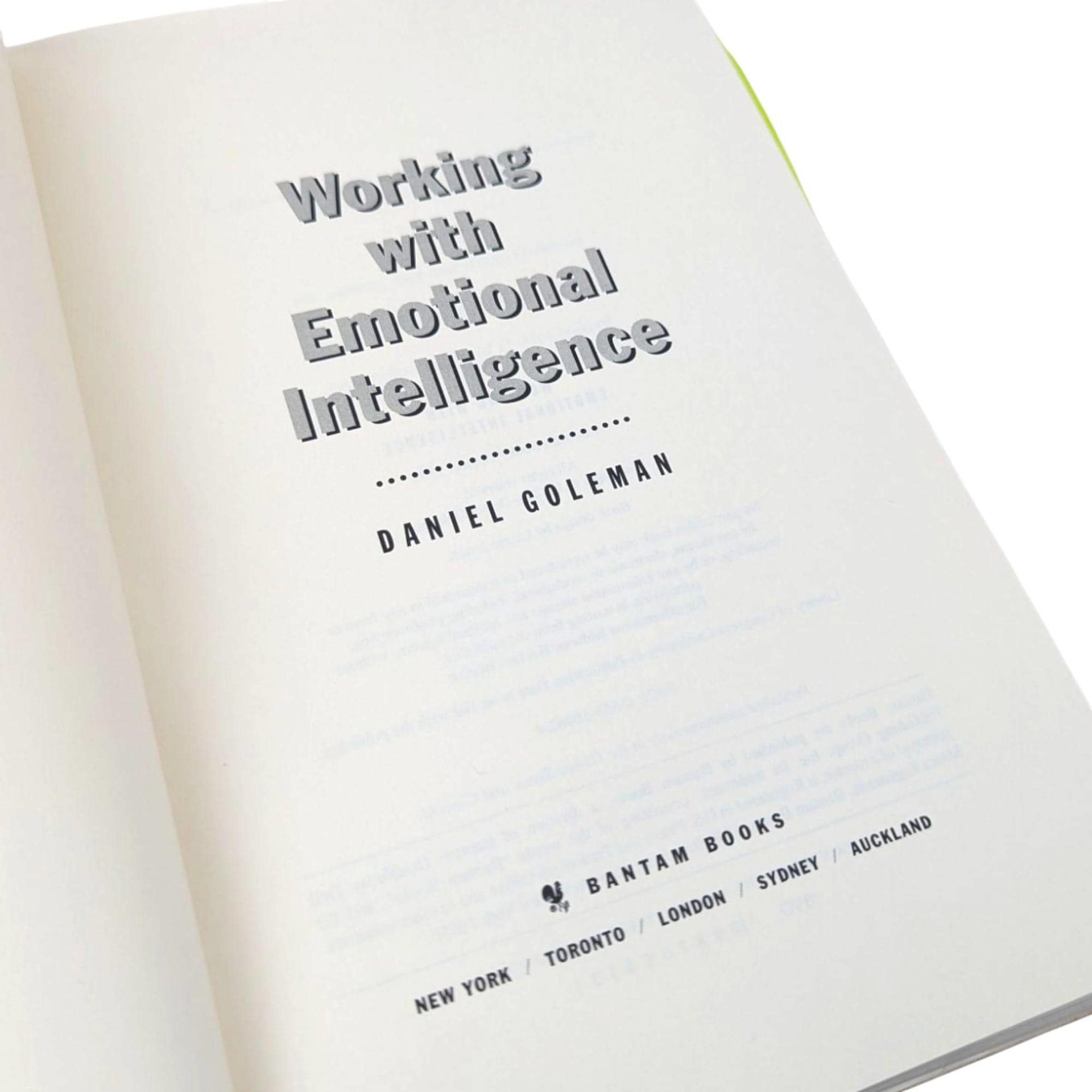 1998 Working with Emotional Intelligence Hardcover: Daniel Goleman