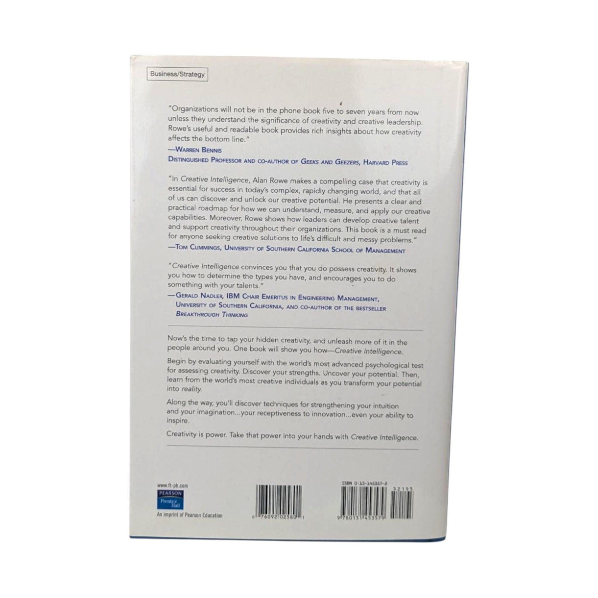 2004 Creative Intelligence Hardcover: Alan J. Rowe Business Leadership