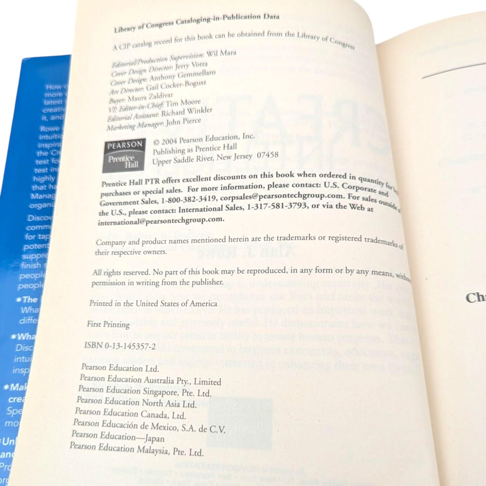 2004 Creative Intelligence Hardcover: Alan J. Rowe Business Leadership