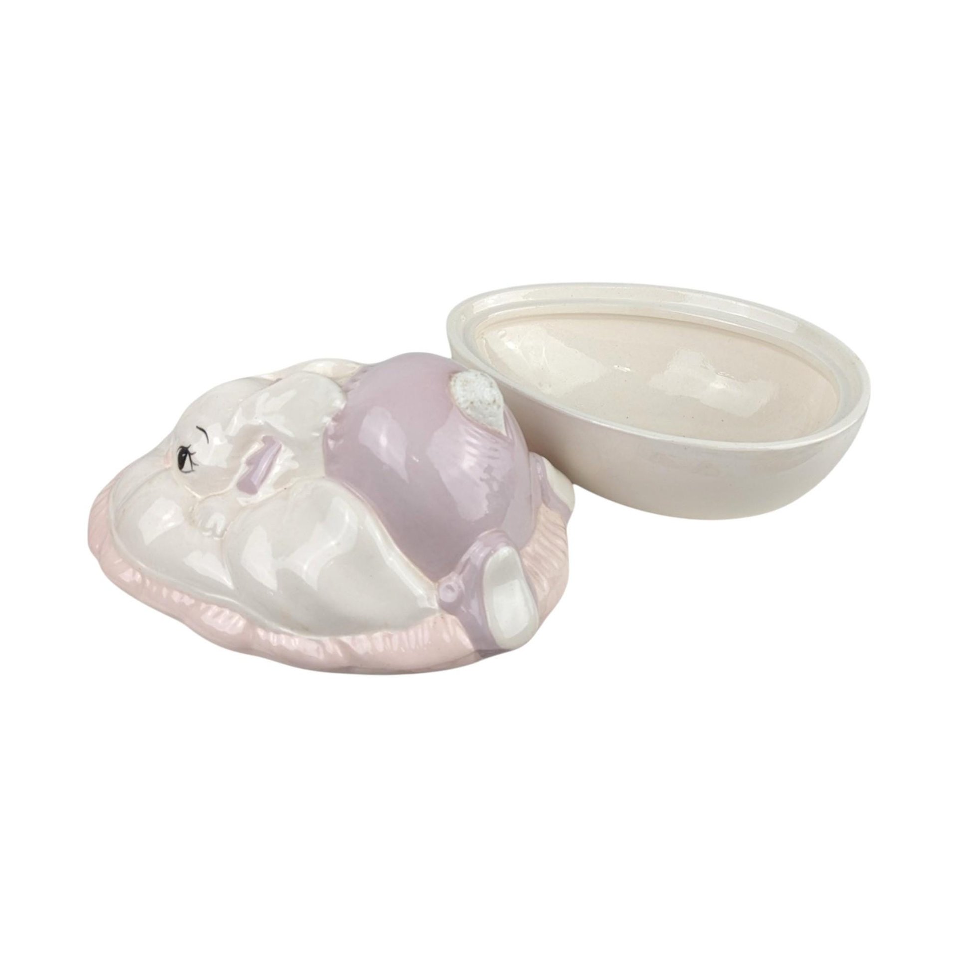 Vintage Hand-Painted Easter Bunny Covered Bowl