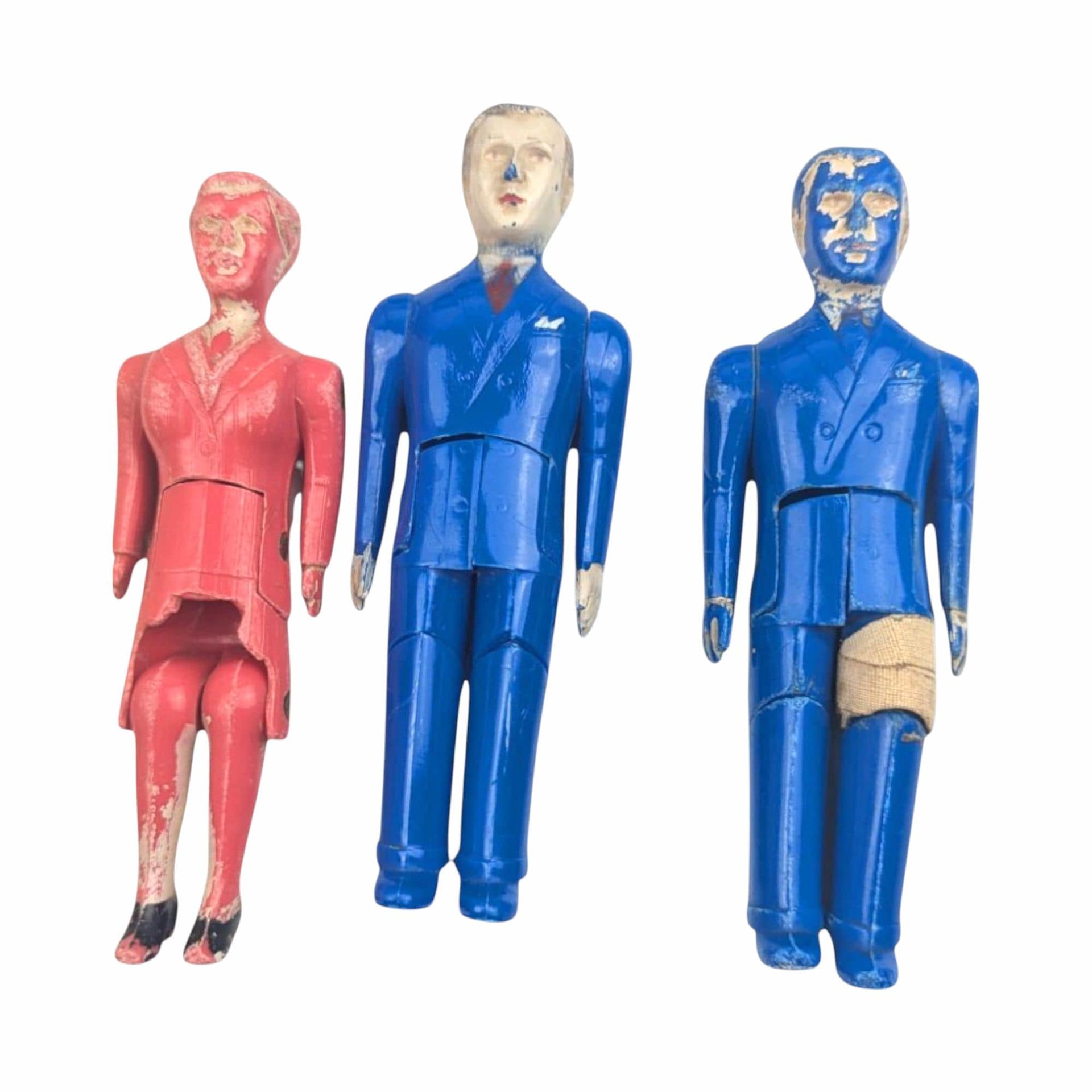 1940s Renwal Plastic Dollhouse Figures: Mother No 43 and Father No 44