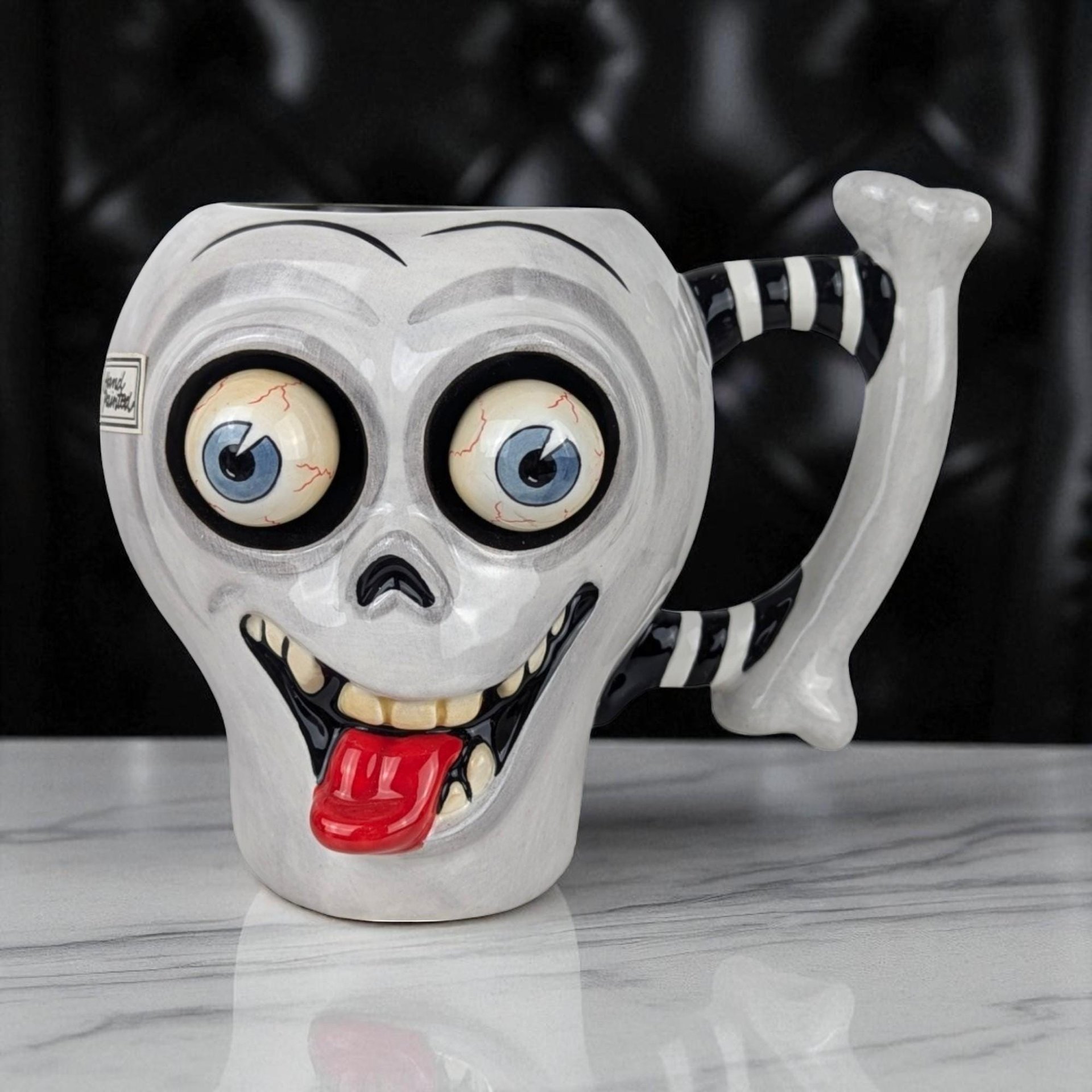 2002 Dept 56 Googly Eye Skull Mug