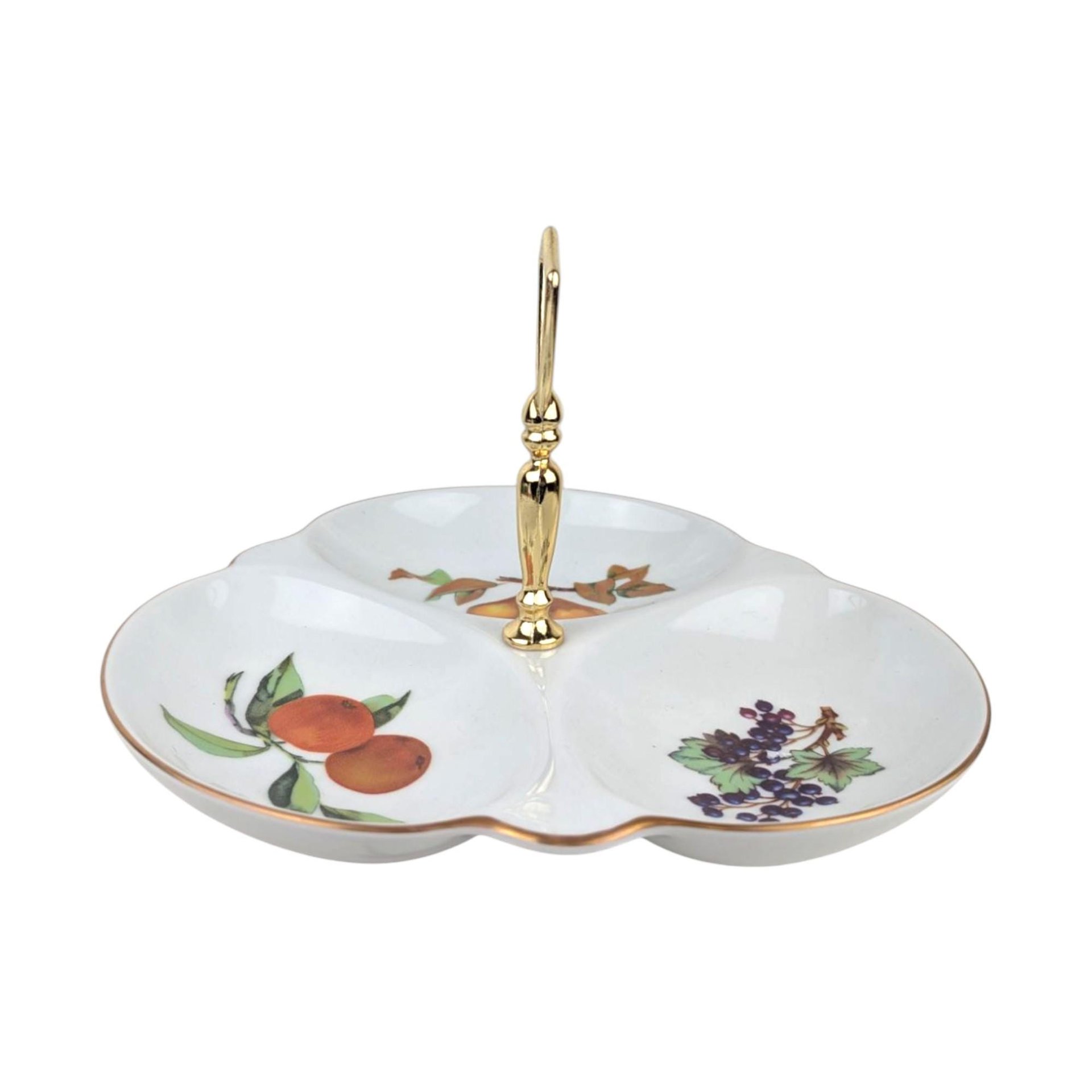 1961 Royal Worcester Evesham 3 Part Relish Dish