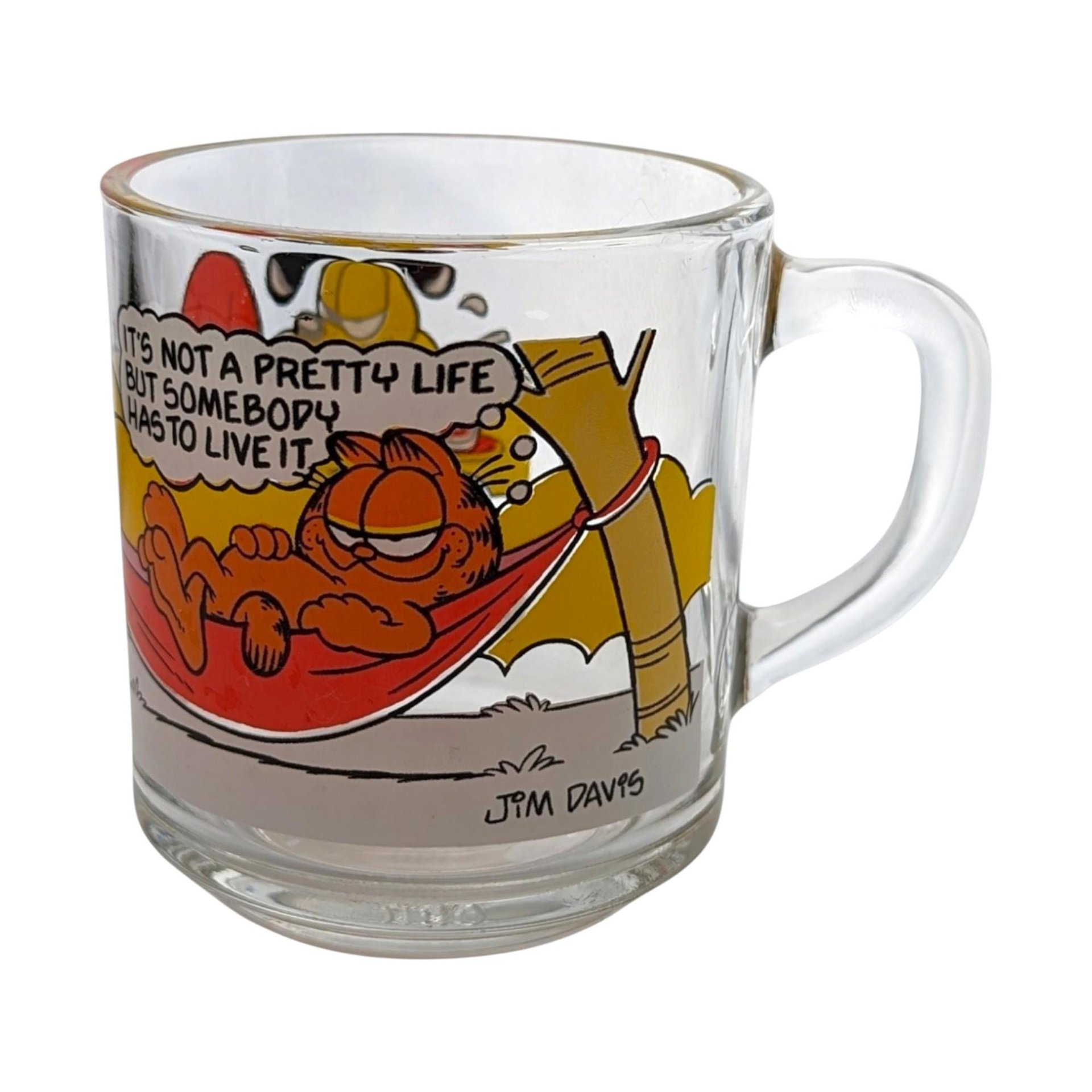 1978 Garfield Glass Mcdonald's Coffee Mug Pair