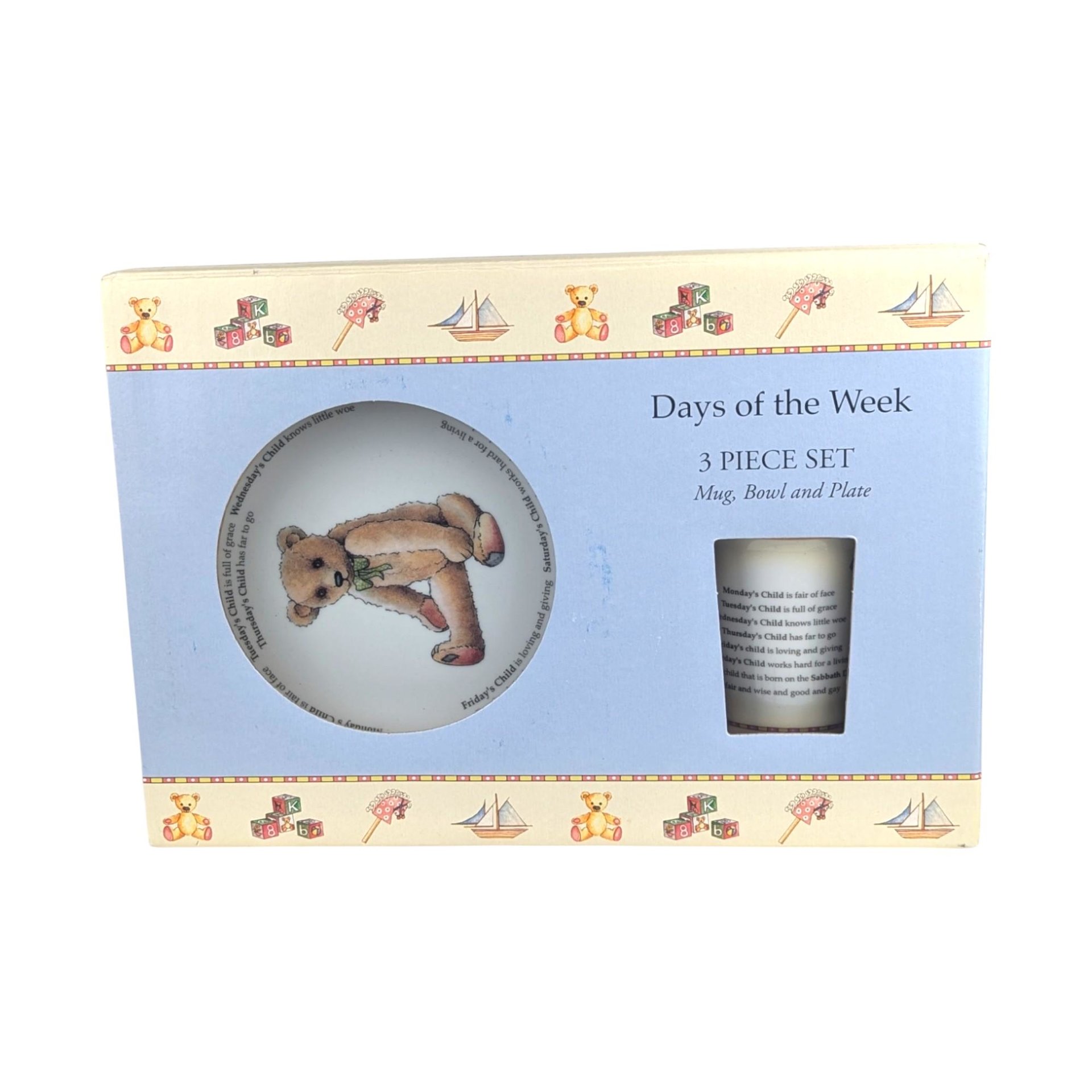 Vintage Royal Worcester Days of the Week 3 Piece Set