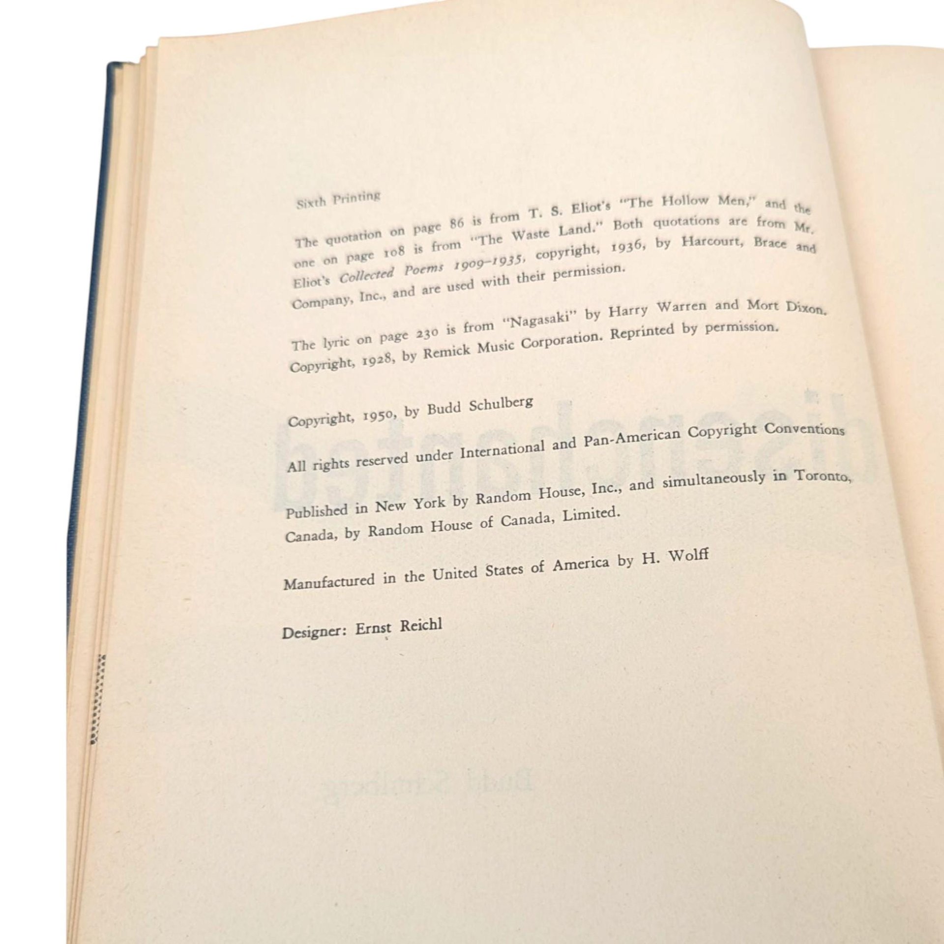 1950 The Disenchanted Budd Schulberg Hardcover Book