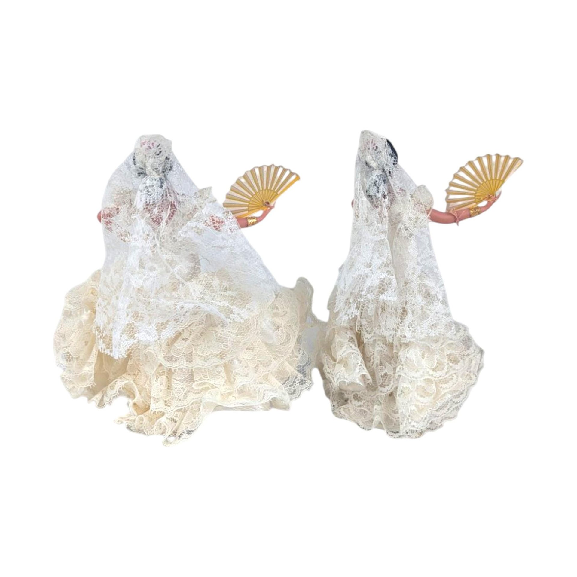 Vintage Pair of 6.5" Marin Chiclana Spain Flamenco Dolls