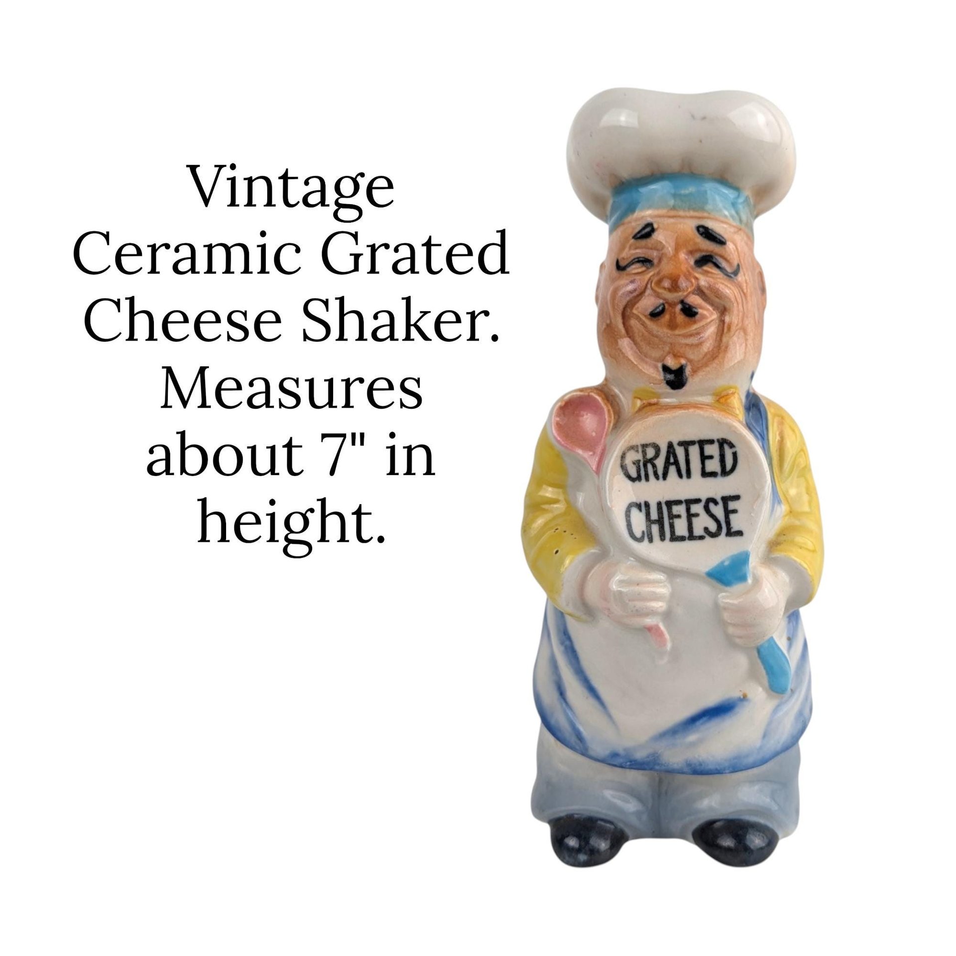 Vintage 7" Luigi Chef Ceramic Grated Cheese Shaker
