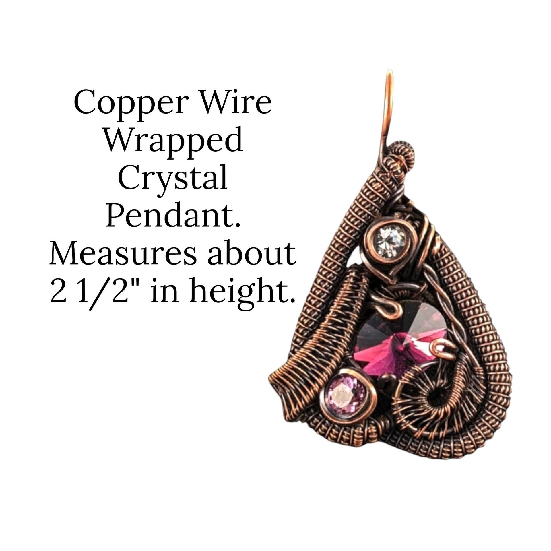 Handmade Purple Rivoli Crystal Copper Pendant