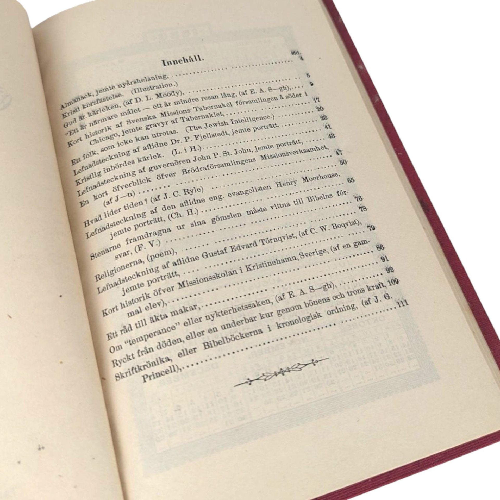 1883 Christlig Chronika Kalender Swedish Book