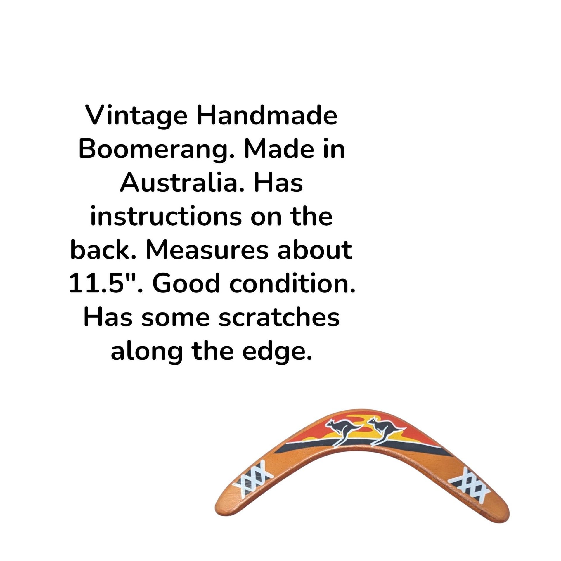 Vintage Australian Handmade Wooden Boomerang