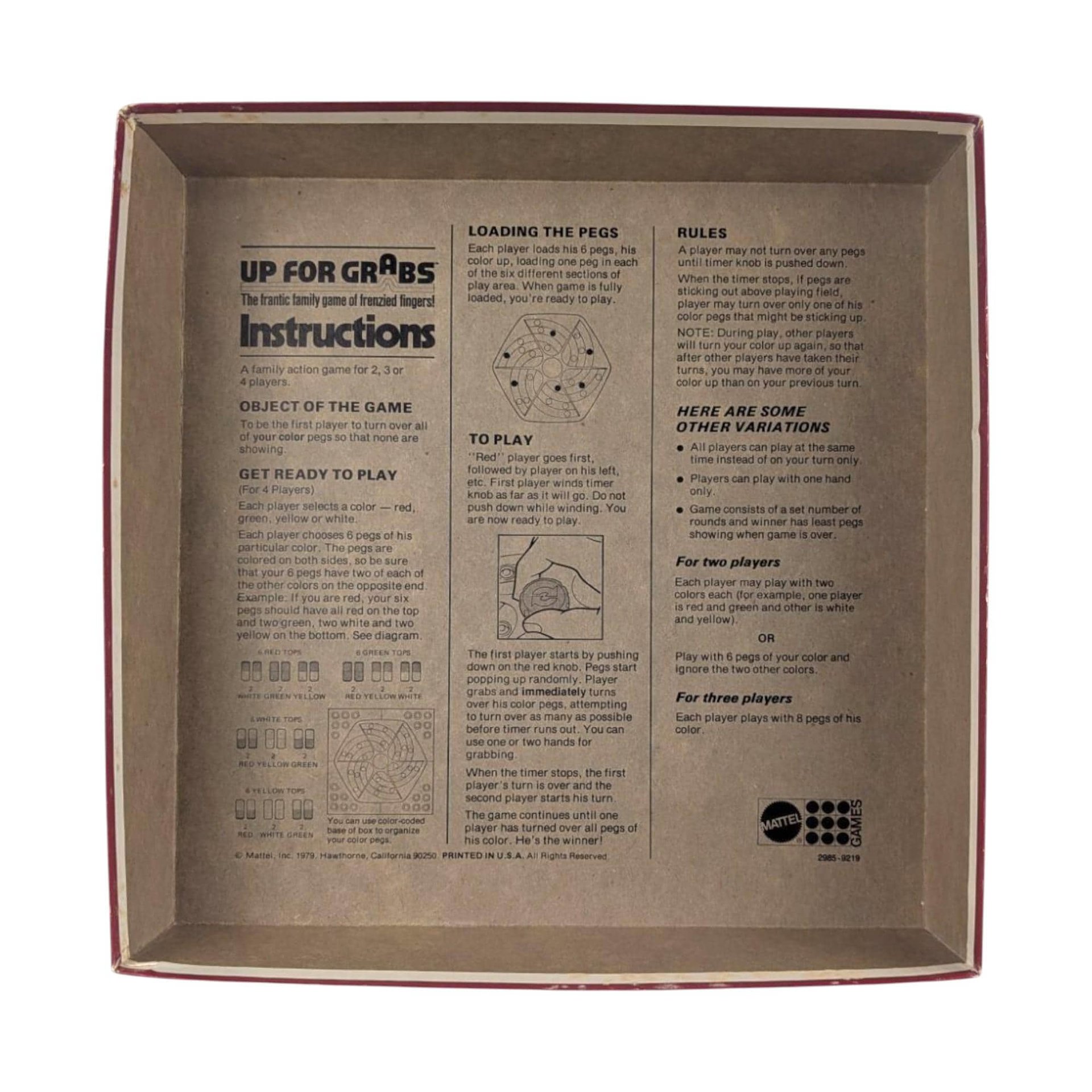 Mattel Up For Grabs Game (1979)