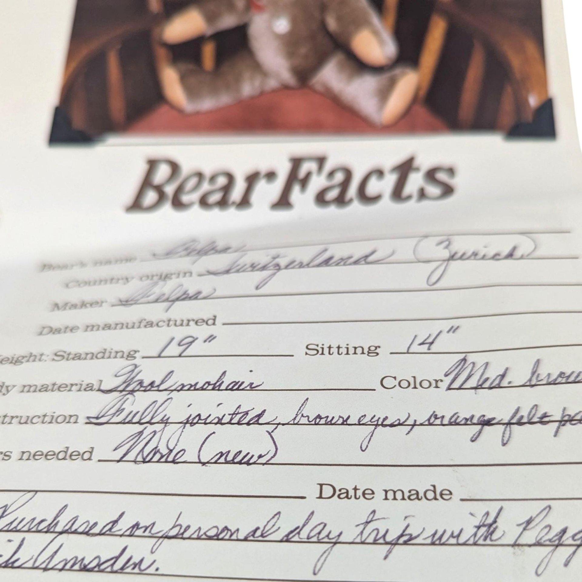 Vintage Handmade Swiss Bear "Felpa"