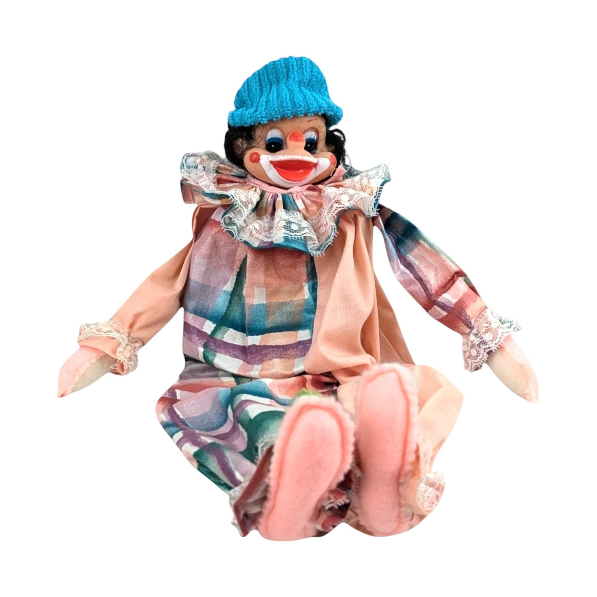 Vintage Plaid Shelf Sitter Clown