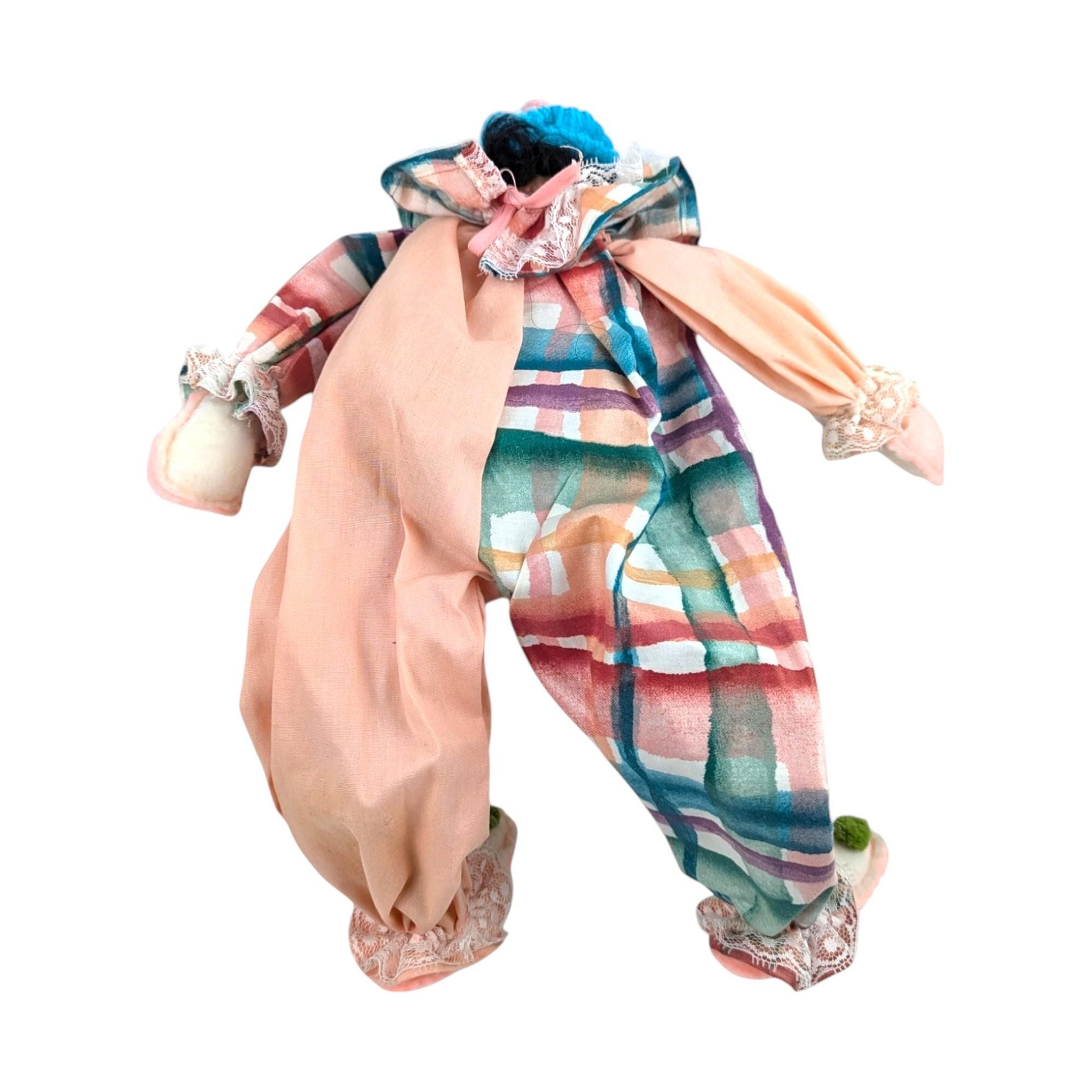 Vintage Plaid Shelf Sitter Clown