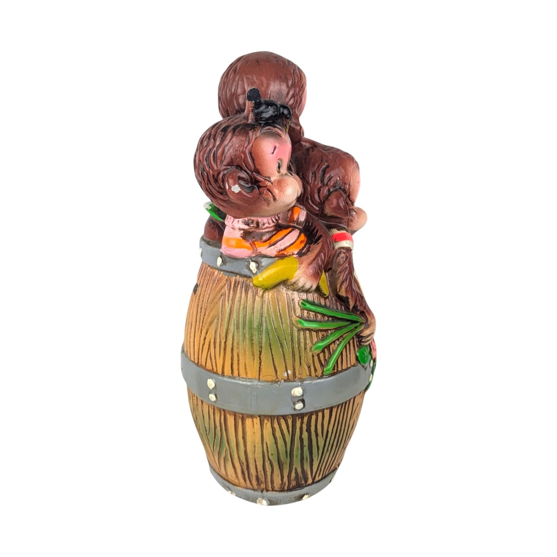 Vintage Monkey Barrel Ceramic Bank
