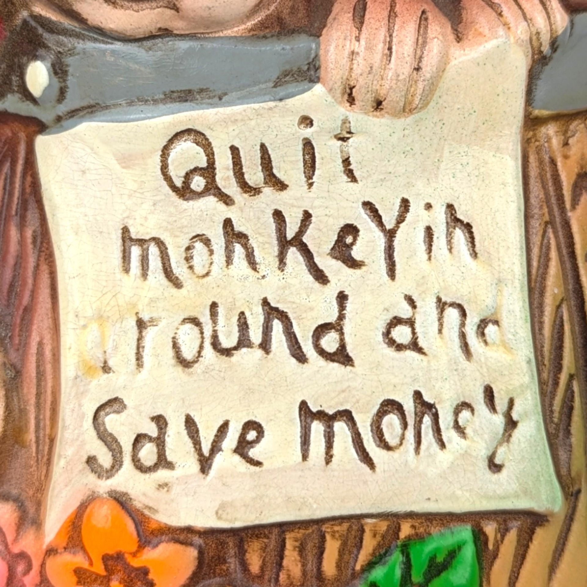 Vintage Monkey Barrel Ceramic Bank