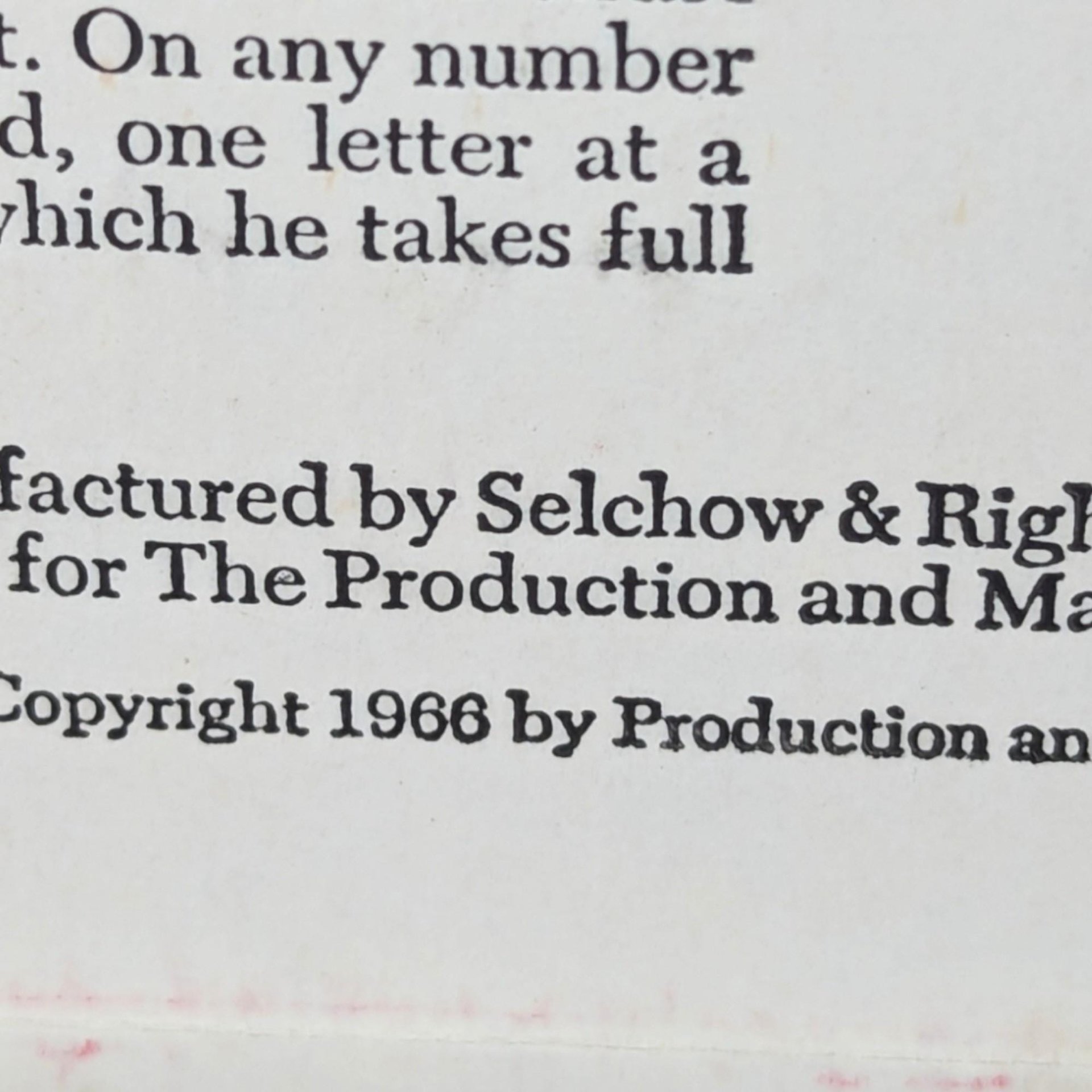 1966 Scrabble RSVP Board Game