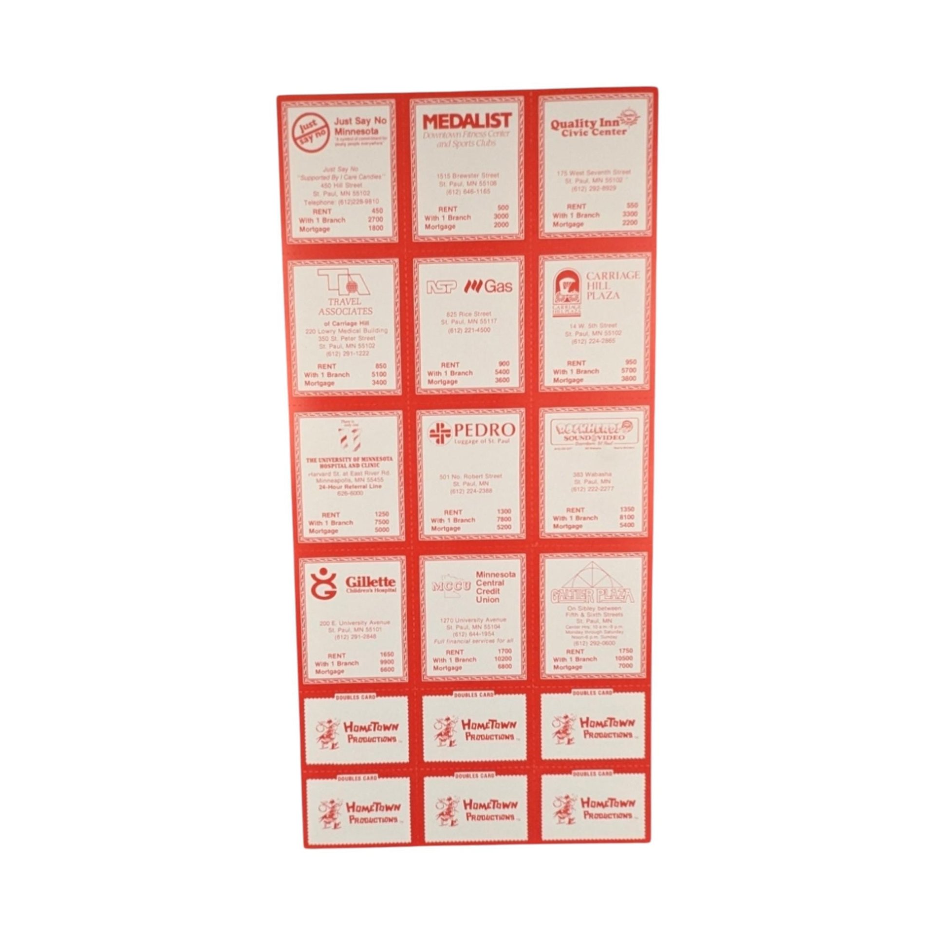 Vintage Hometown Monopoly Saint Paul MN Board Game