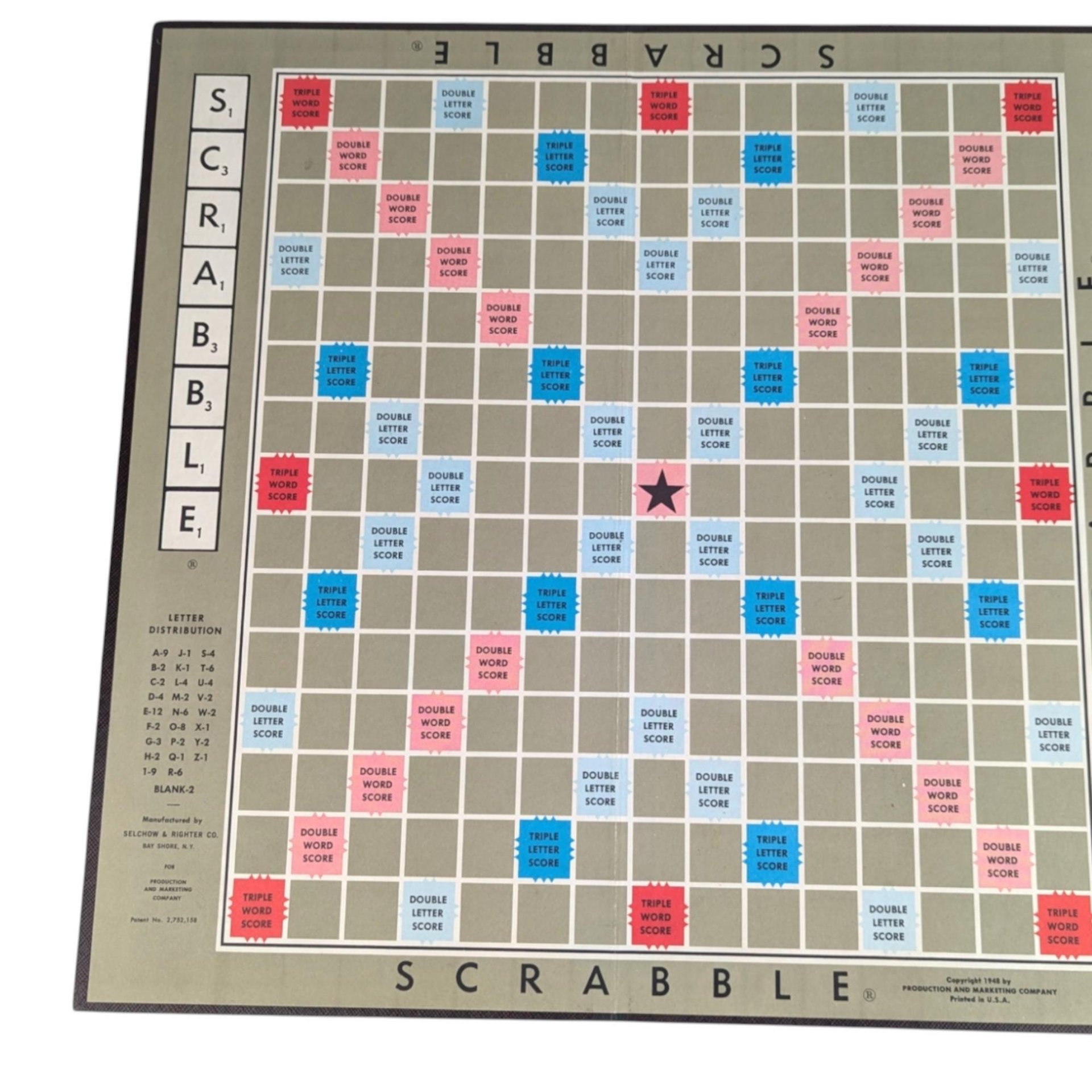 1953 Selchow & Righter Scrabble Board Game