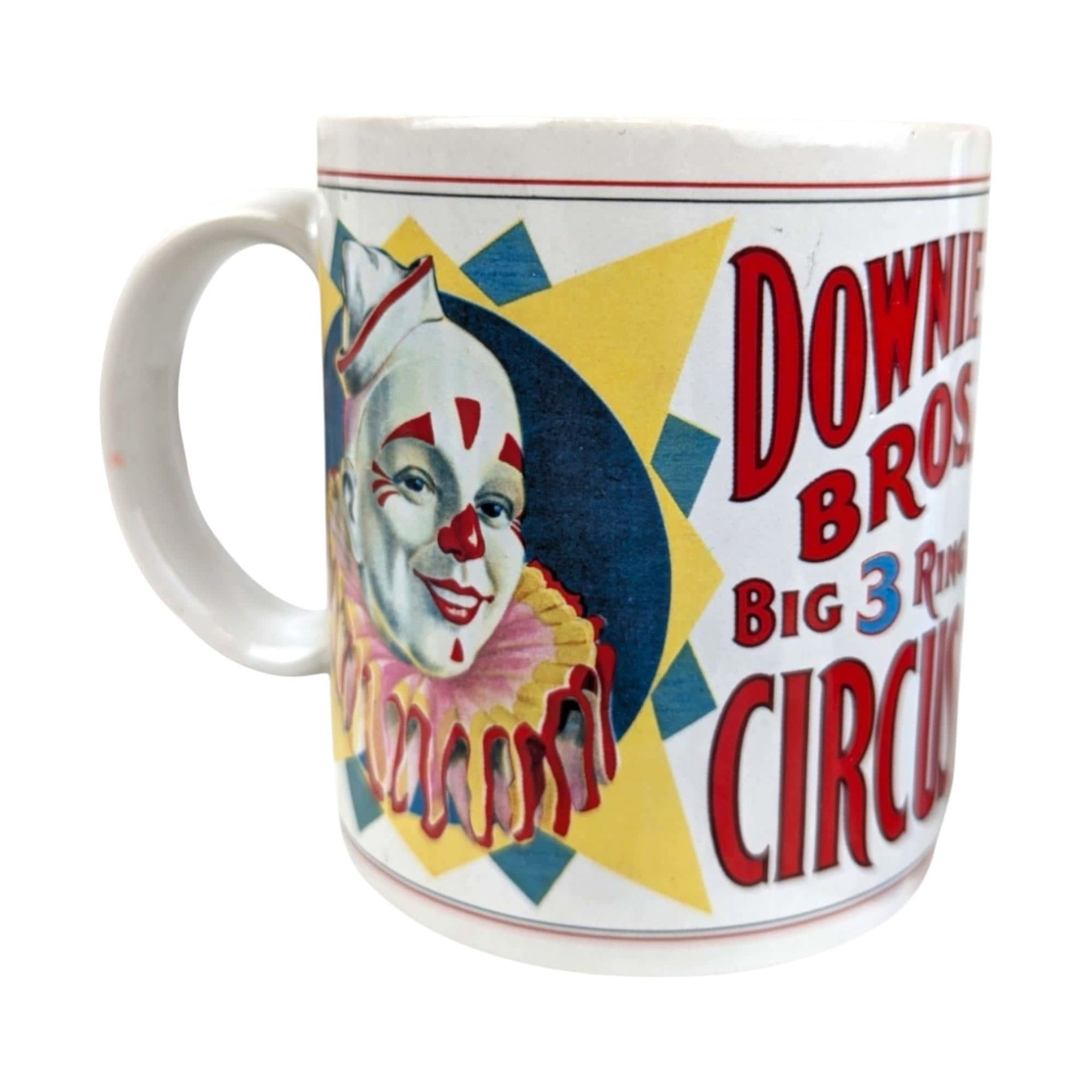 Vintage Flambro Ceramic Circus Poster Mugs, Set of 4