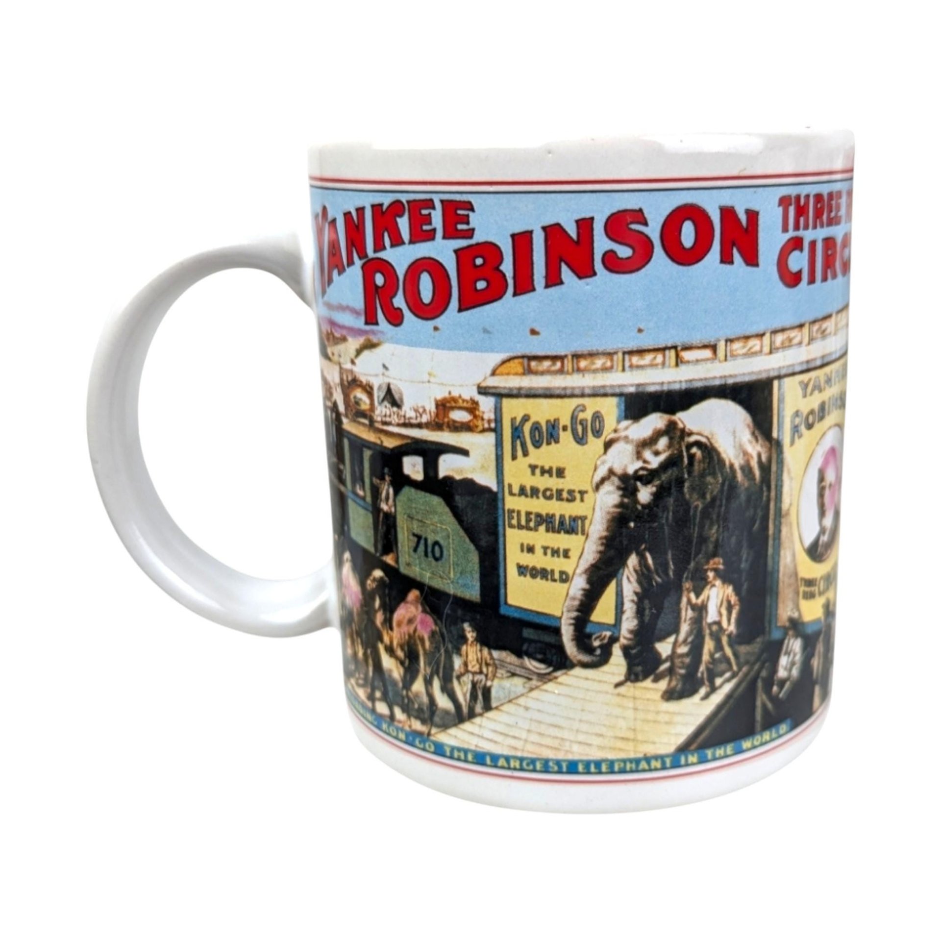 Vintage Flambro Ceramic Circus Poster Mugs, Set of 4