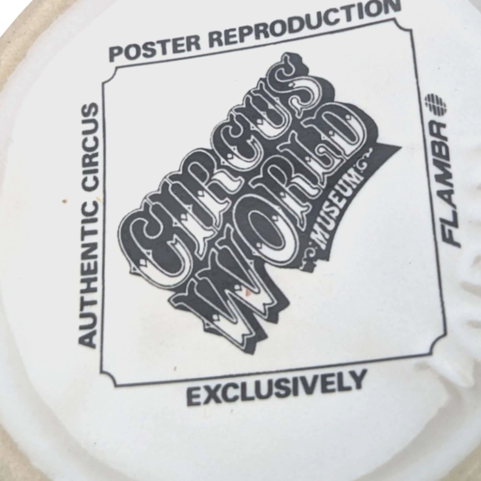 Vintage Flambro Ceramic Circus Poster Mugs, Set of 4