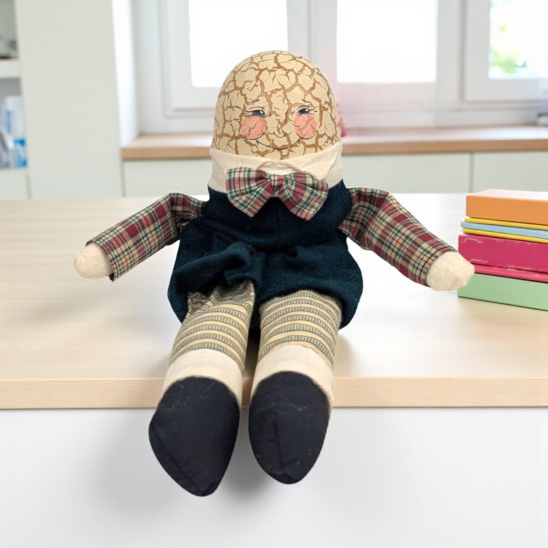 Vintage Wooden Crackle Egg Figure