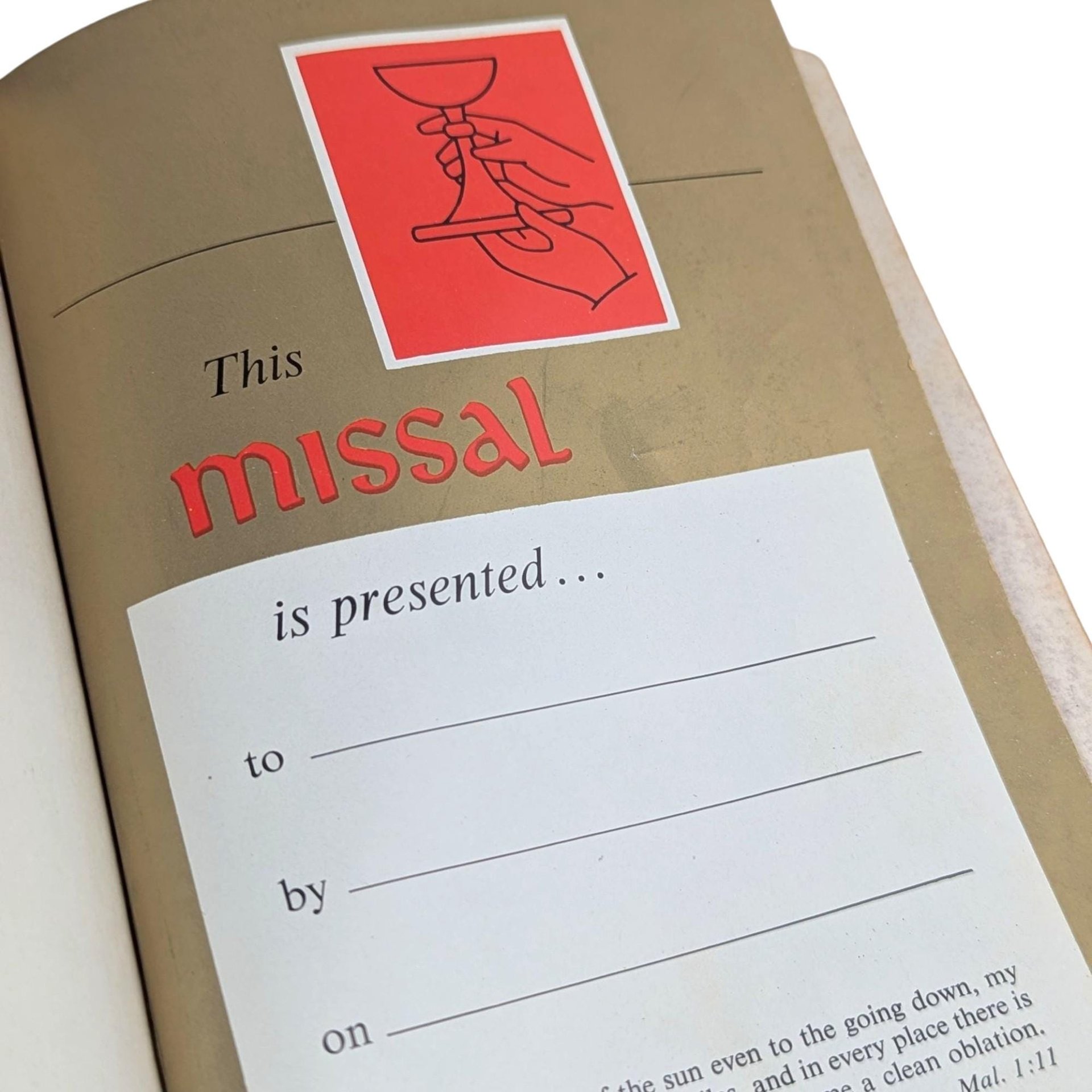 1959 The Catholic Missal Hardcover