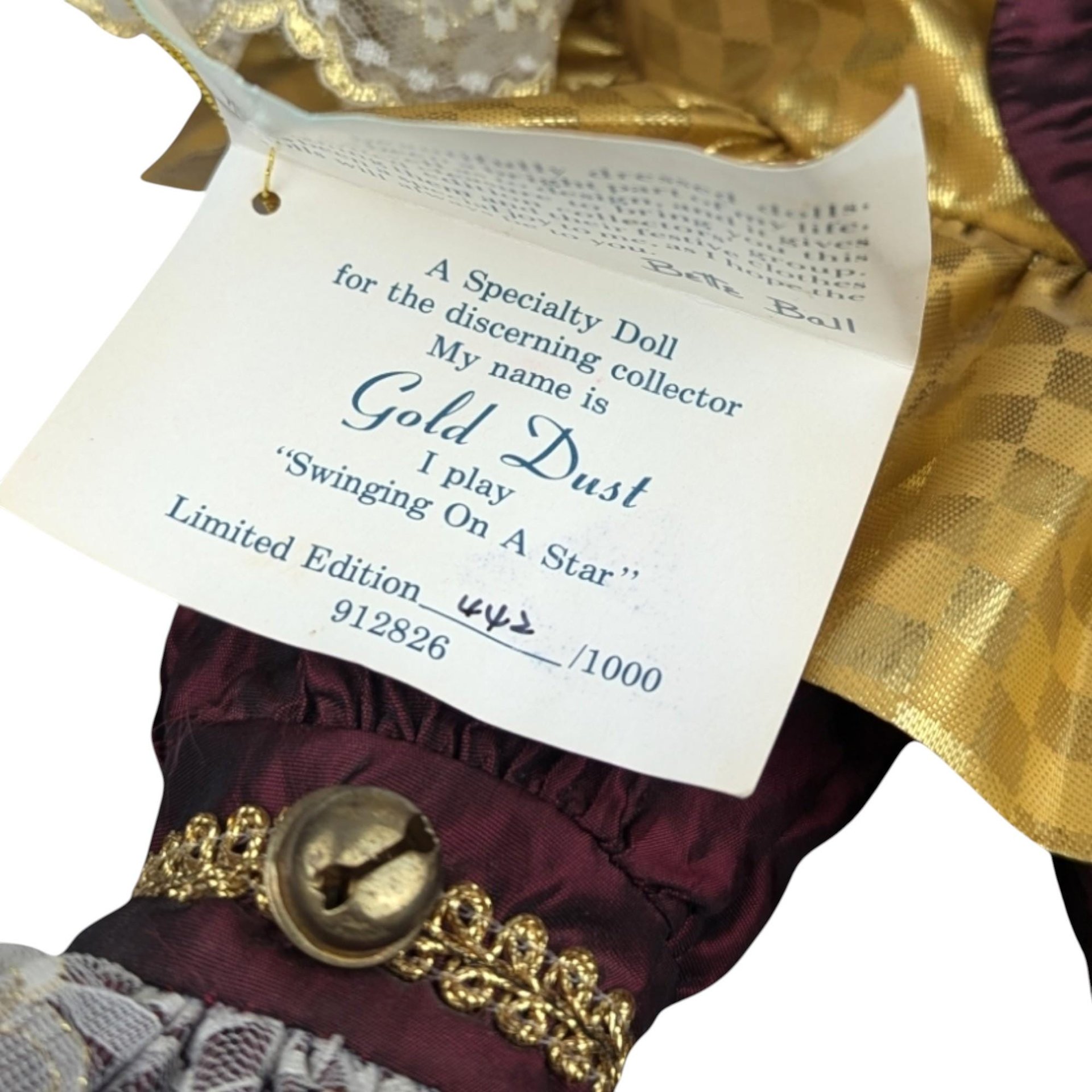 1990 Goebel Betty Jane Carter Gold Dust Musical Doll