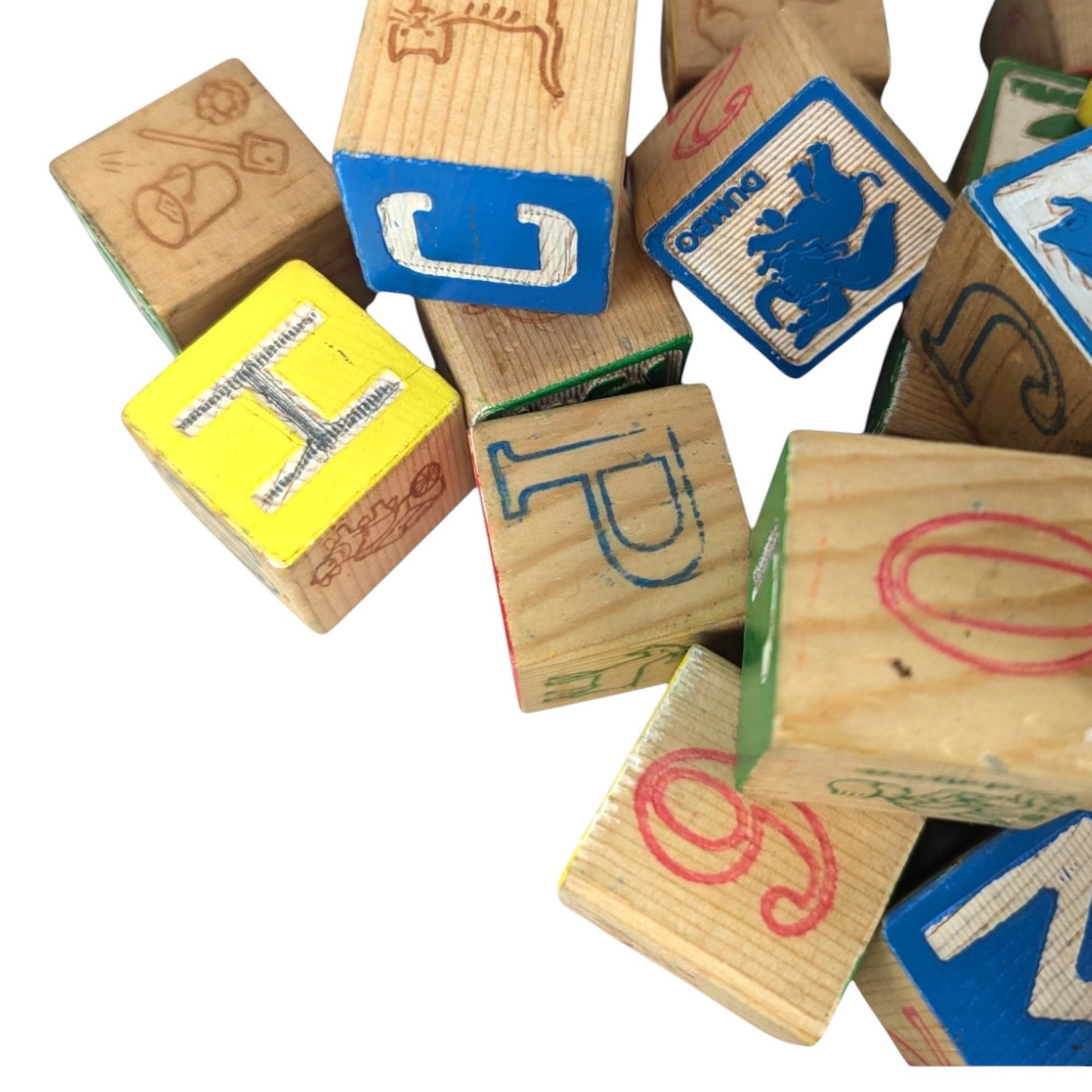 1970 Playskool Walt Disney Wood Safety Blocks